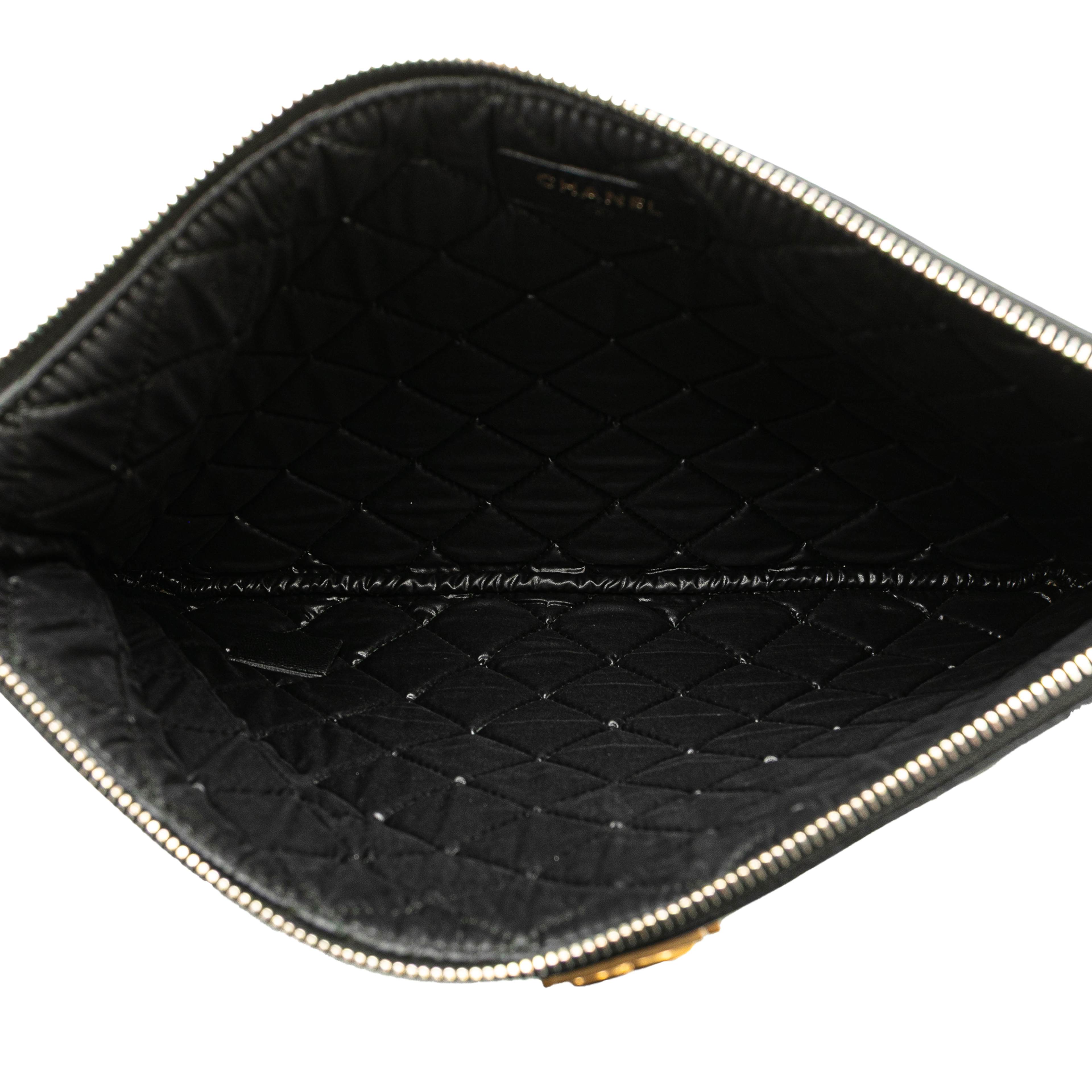 Chanel Medium Quilted Caviar Boy O Case Clutch