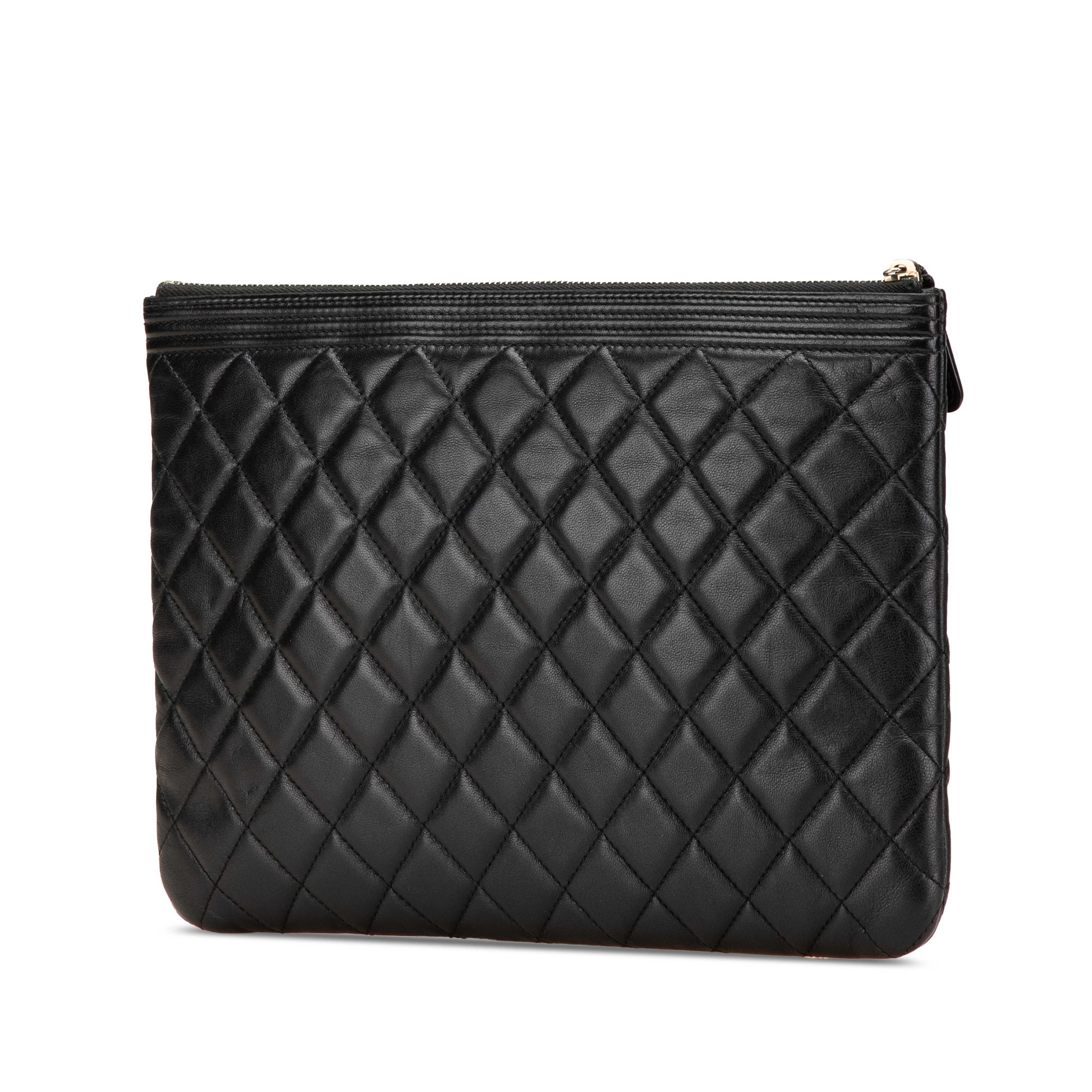 Chanel Medium Quilted Caviar Boy O Case Clutch