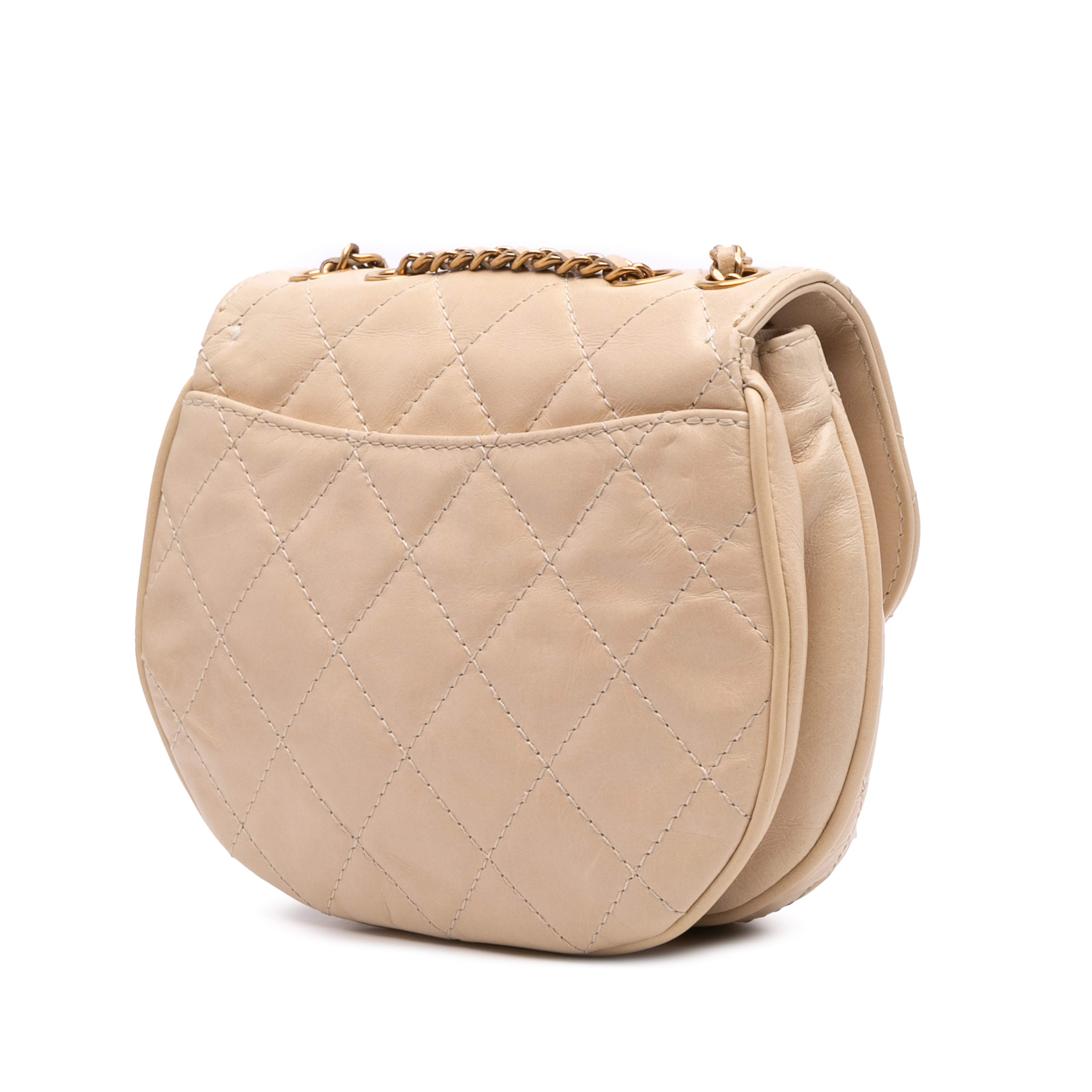 Chanel Small Aged Calfskin Bubble Cc Flap