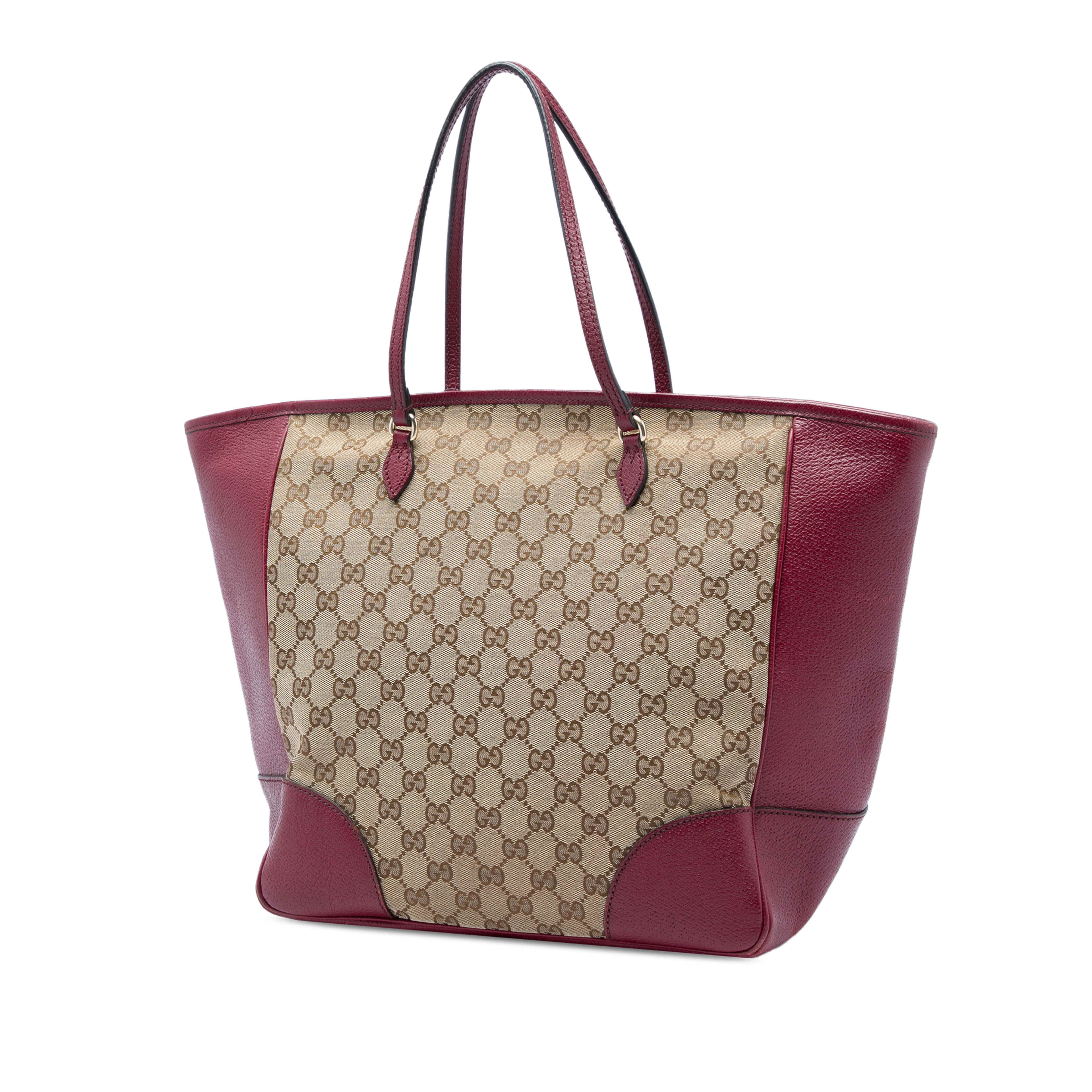 Gucci Gg Canvas And Calfskin Bree Tote, från Luxclusif, i färgen beige. Klicka för att öppna bilden i stort format