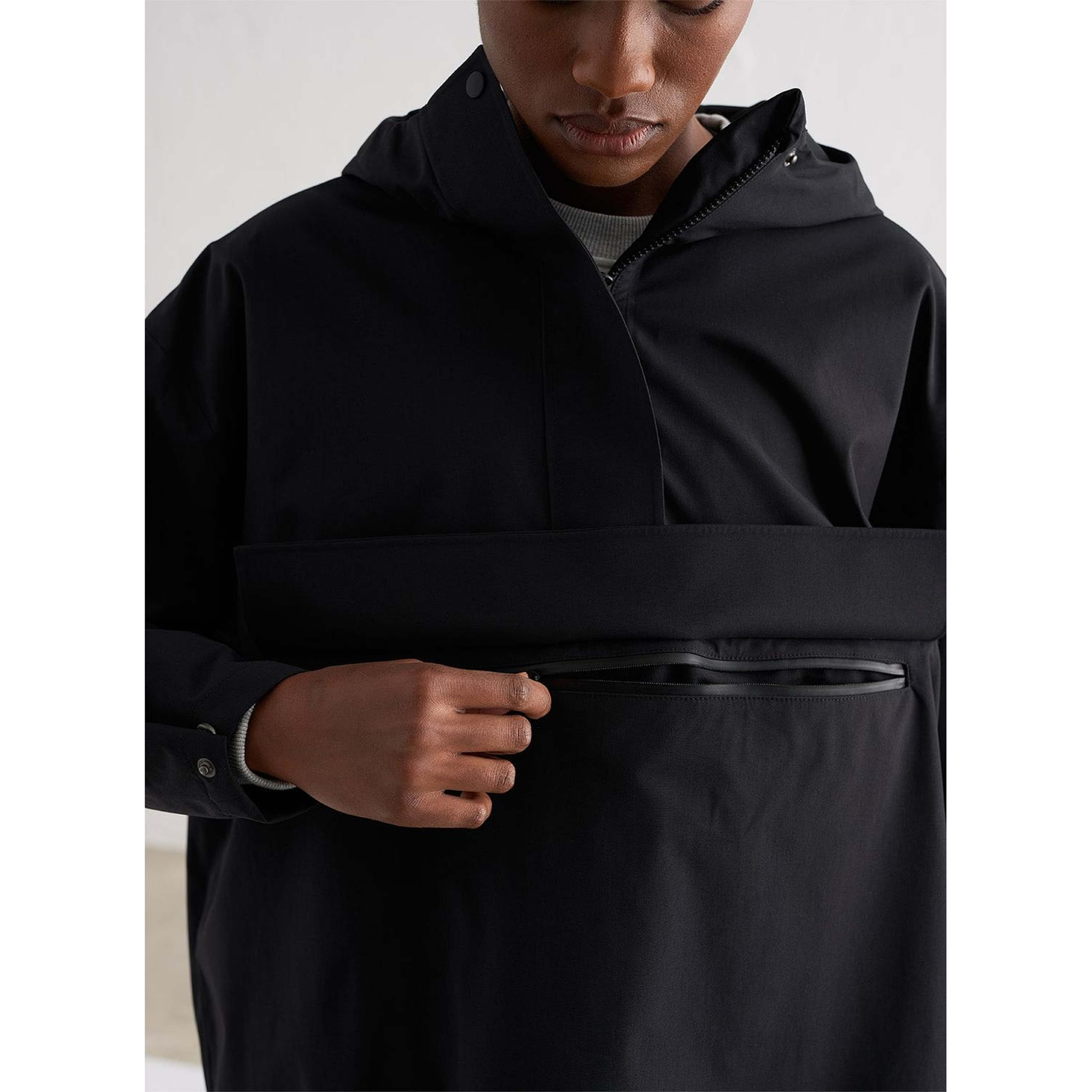 Black Waterproof Oversized Anorak