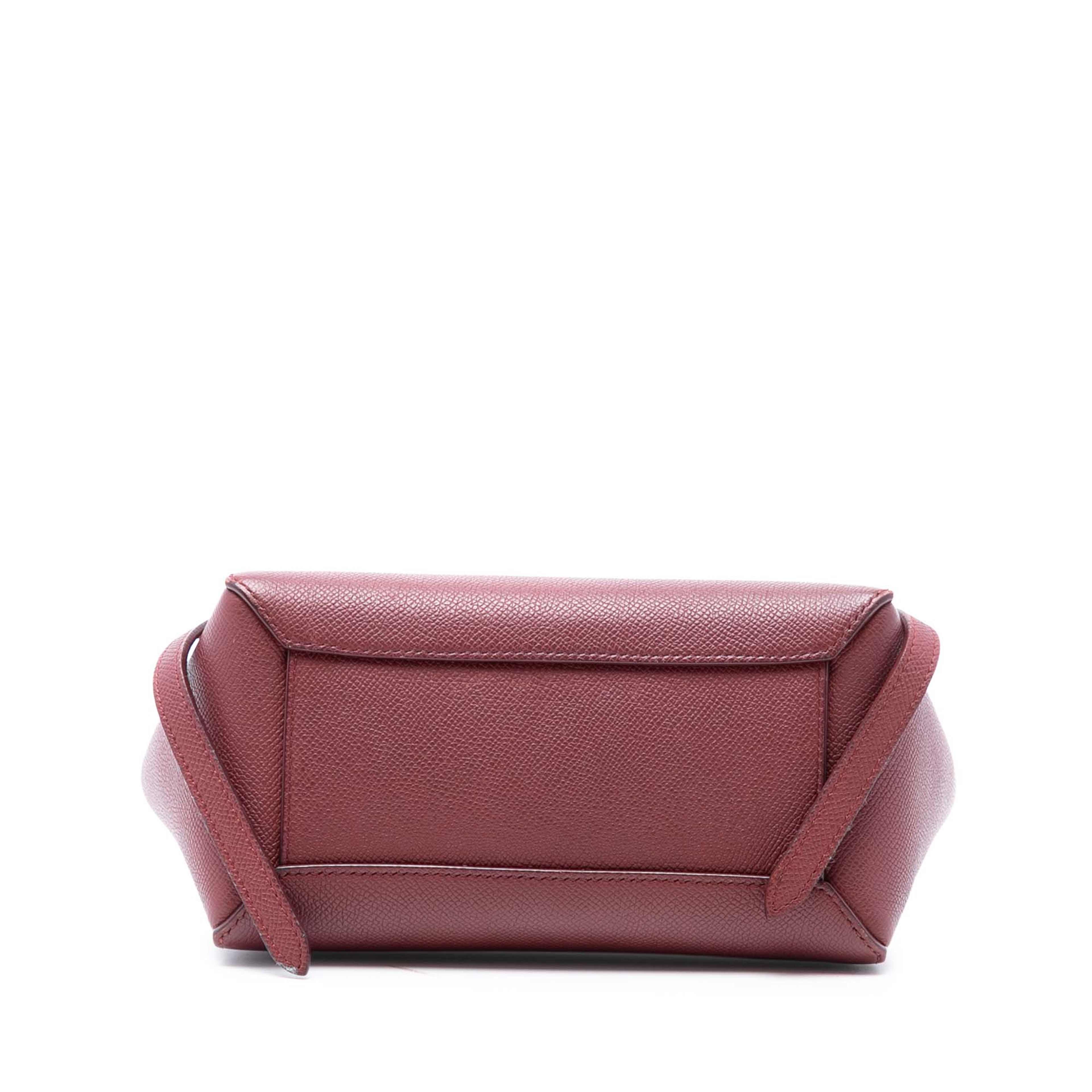 Celine Nano Grained Calfskin Belt Bag, från Luxclusif, i färgen dark red. Klicka för att öppna bilden i stort format