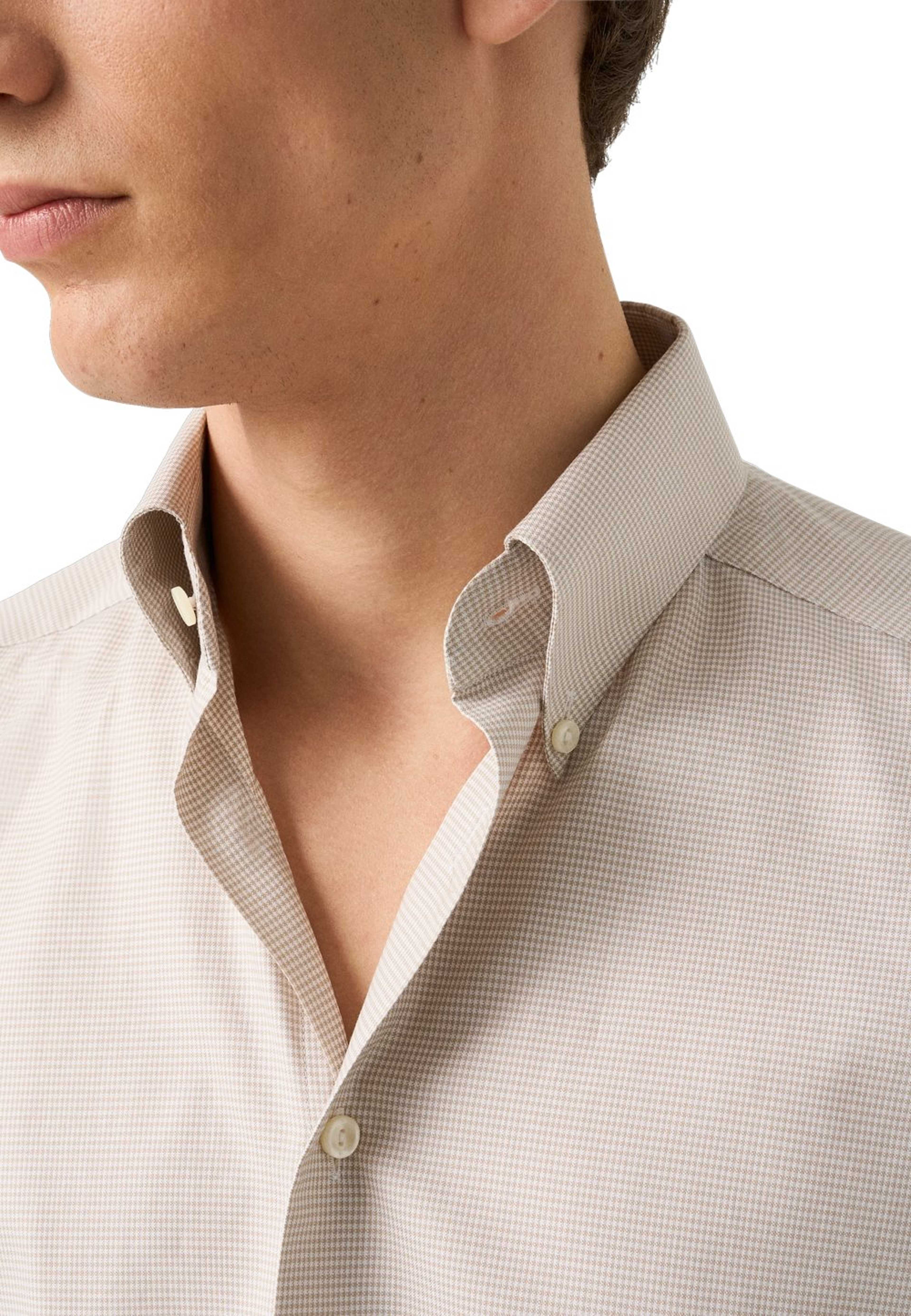 Rutig Skjorta I Signature Oxford Contemporary Fit