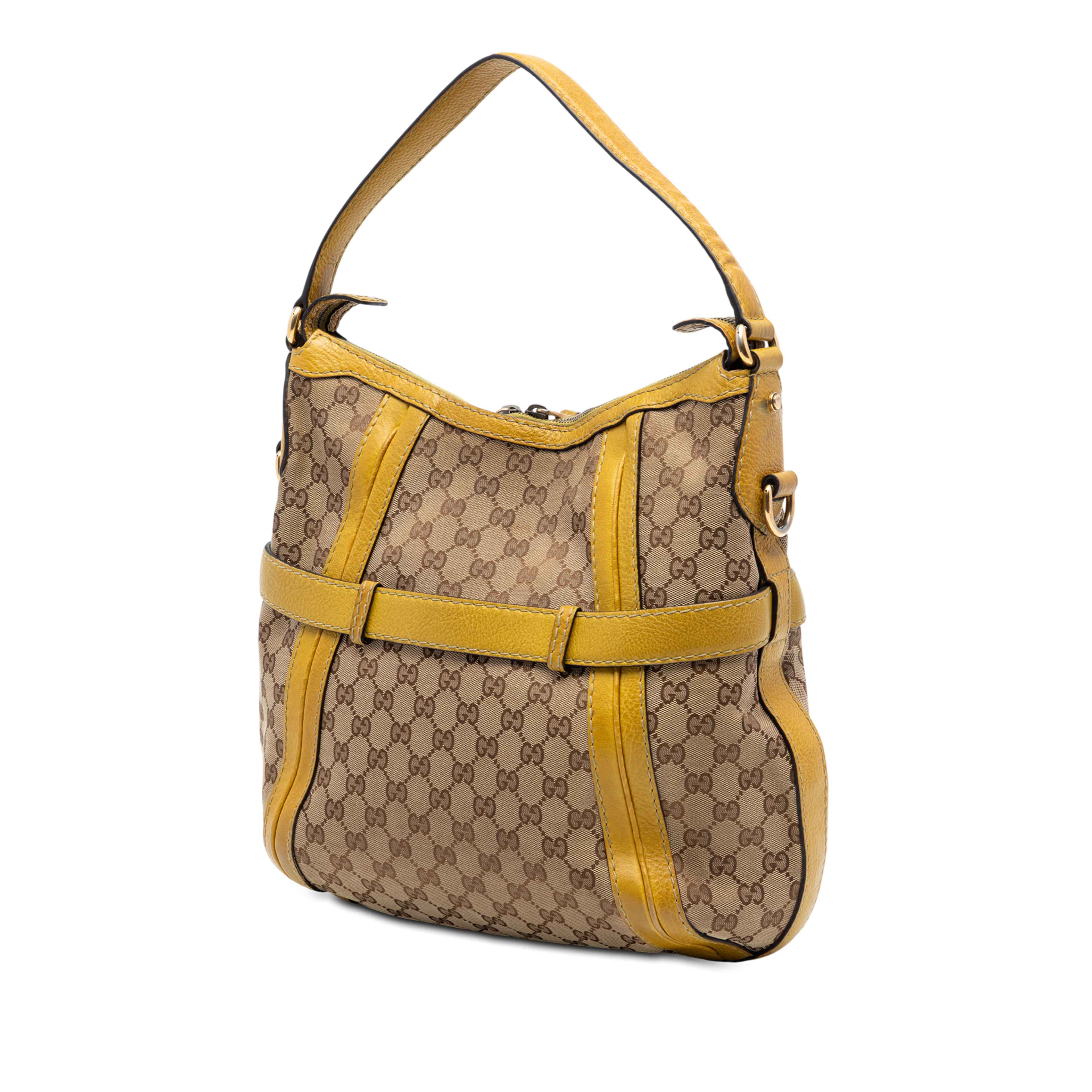 Gucci Medium Gg Canvas Running Satchel, från Luxclusif, i färgen gul. Klicka för att öppna bilden i stort format