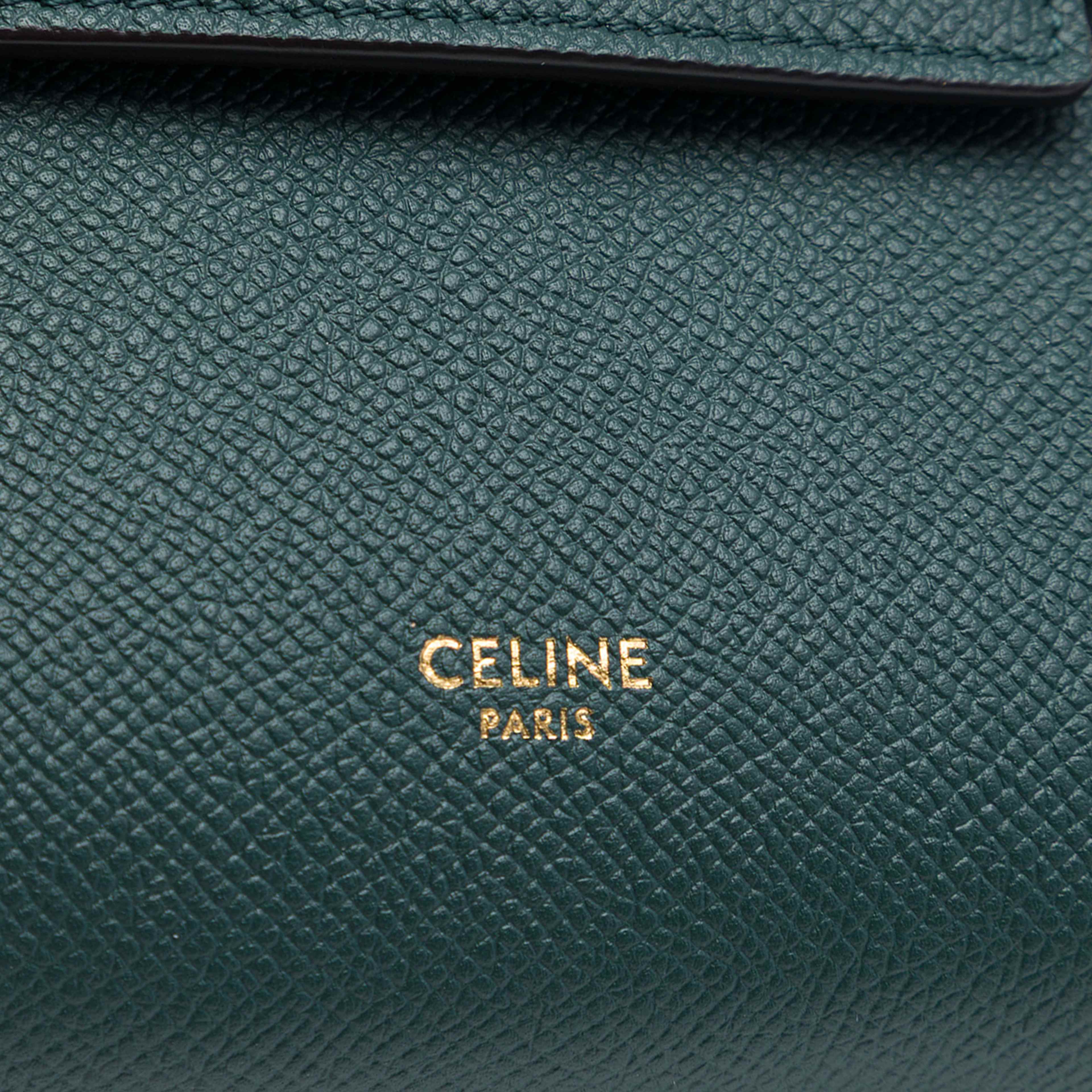 Celine Pico Grained Calfskin Belt Bag, från Luxclusif, i färgen grön. Klicka för att öppna bilden i stort format