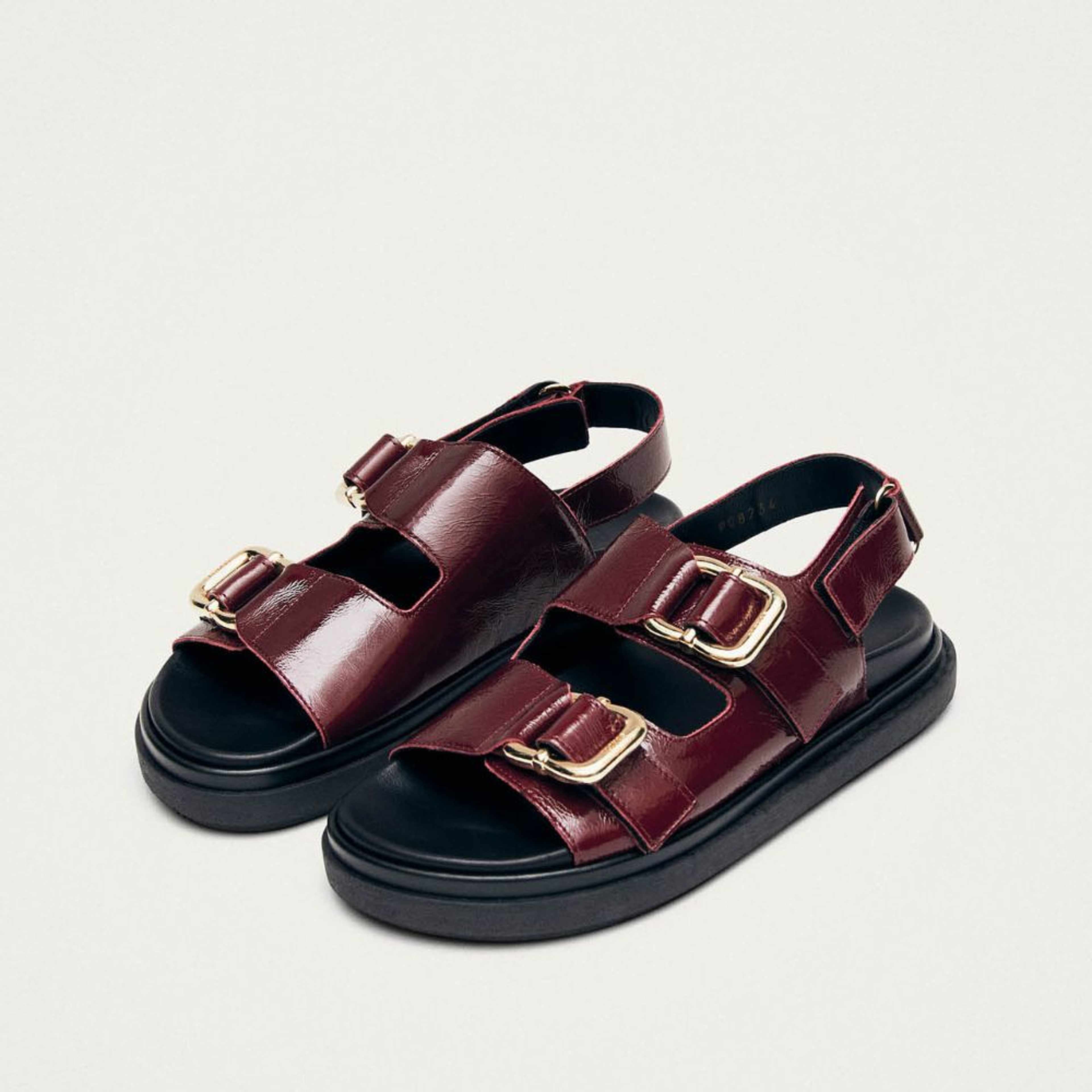 Harper Onix Burgundy Leather Sandals