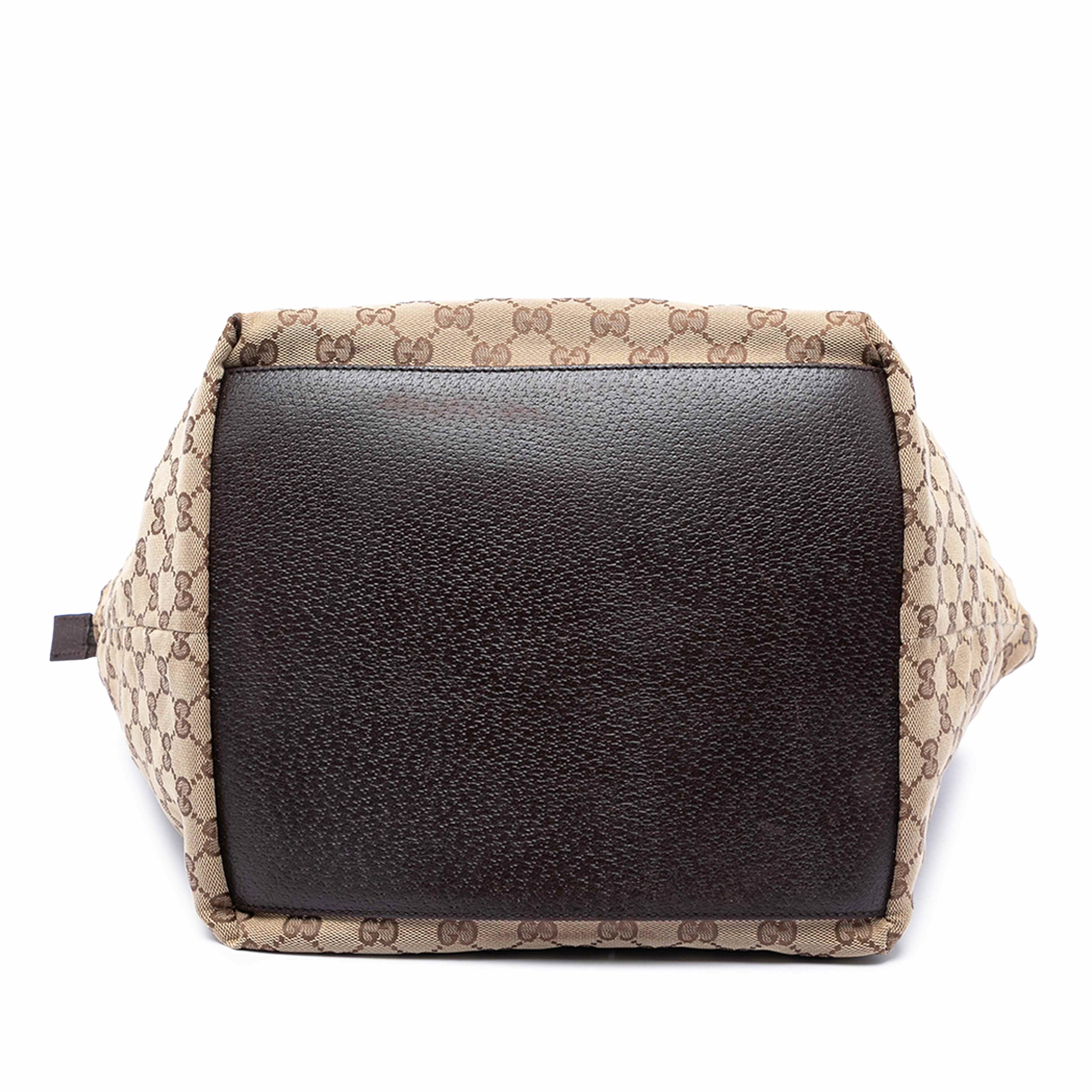 Gucci Gg Canvas Web Tote, från Luxclusif, i färgen beige. Klicka för att öppna bilden i stort format