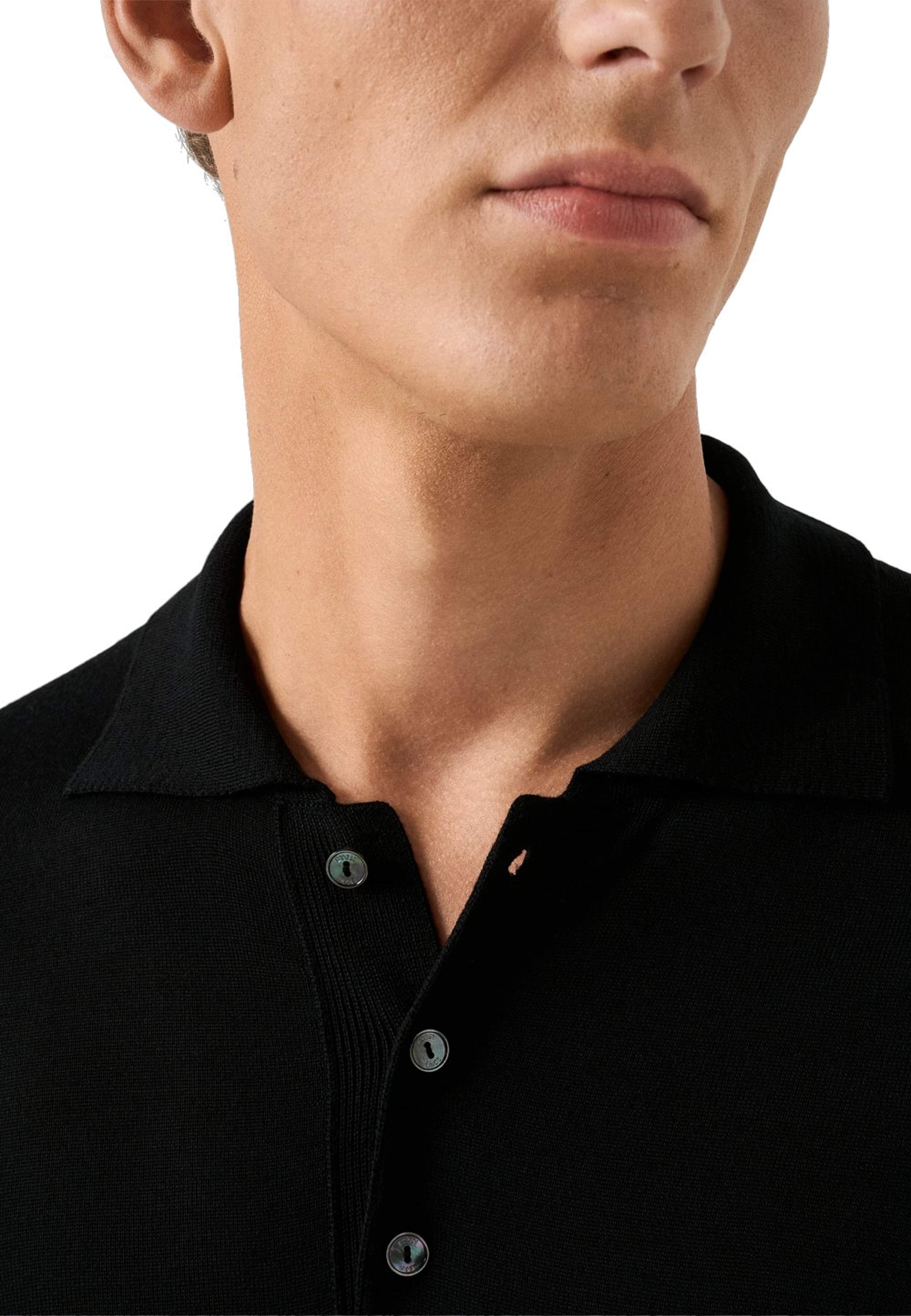 Finstickad Polotröja, från Eton, i färgen black. Klicka för att öppna bilden i stort format