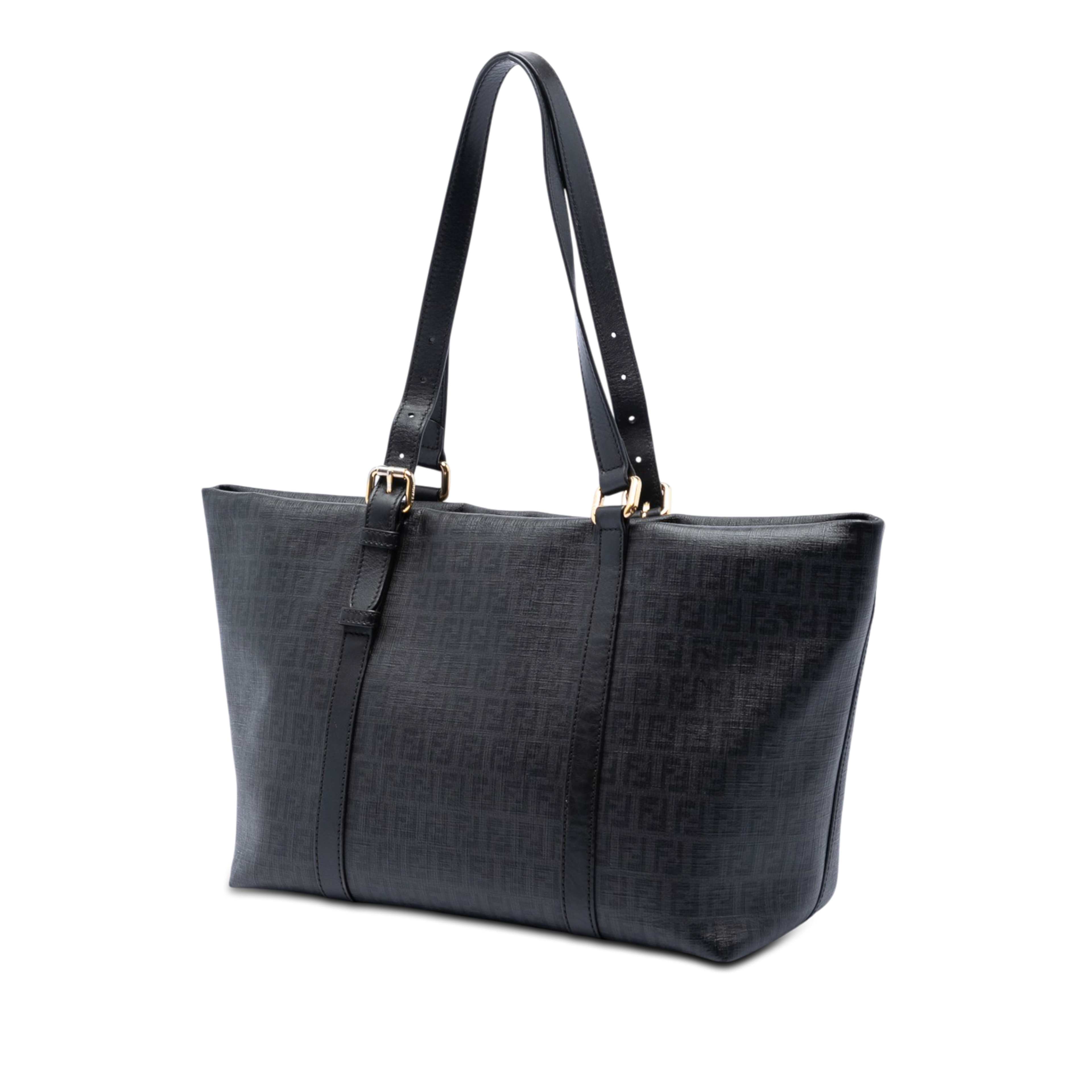 Fendi Zucchino Coated Canvas Superstar Tote, från Luxclusif, i färgen dark gray. Klicka för att öppna bilden i stort format