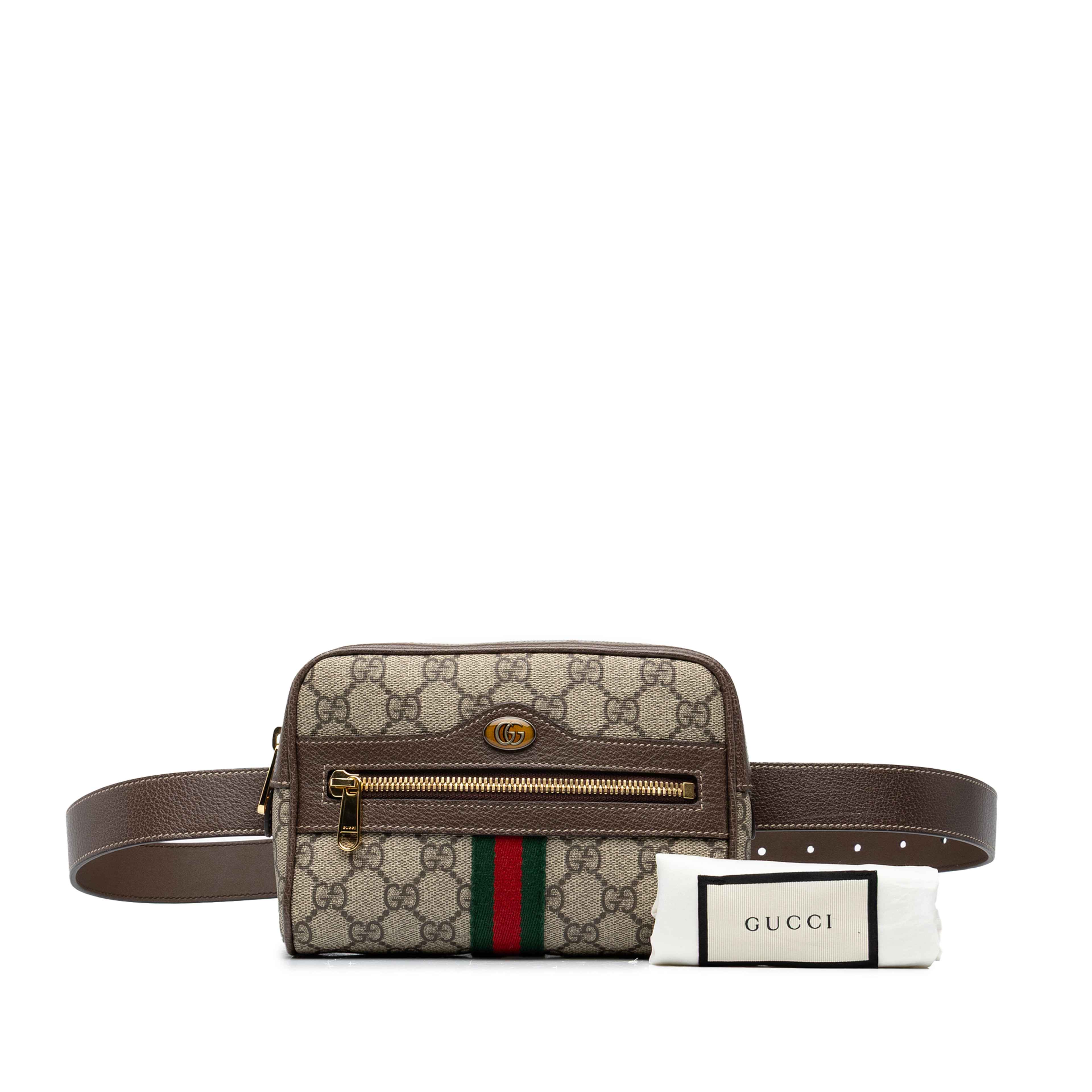 Gucci Small Gg Supreme Web Ophidia Belt Bag, från Luxclusif, i färgen beige. Klicka för att öppna bilden i stort format