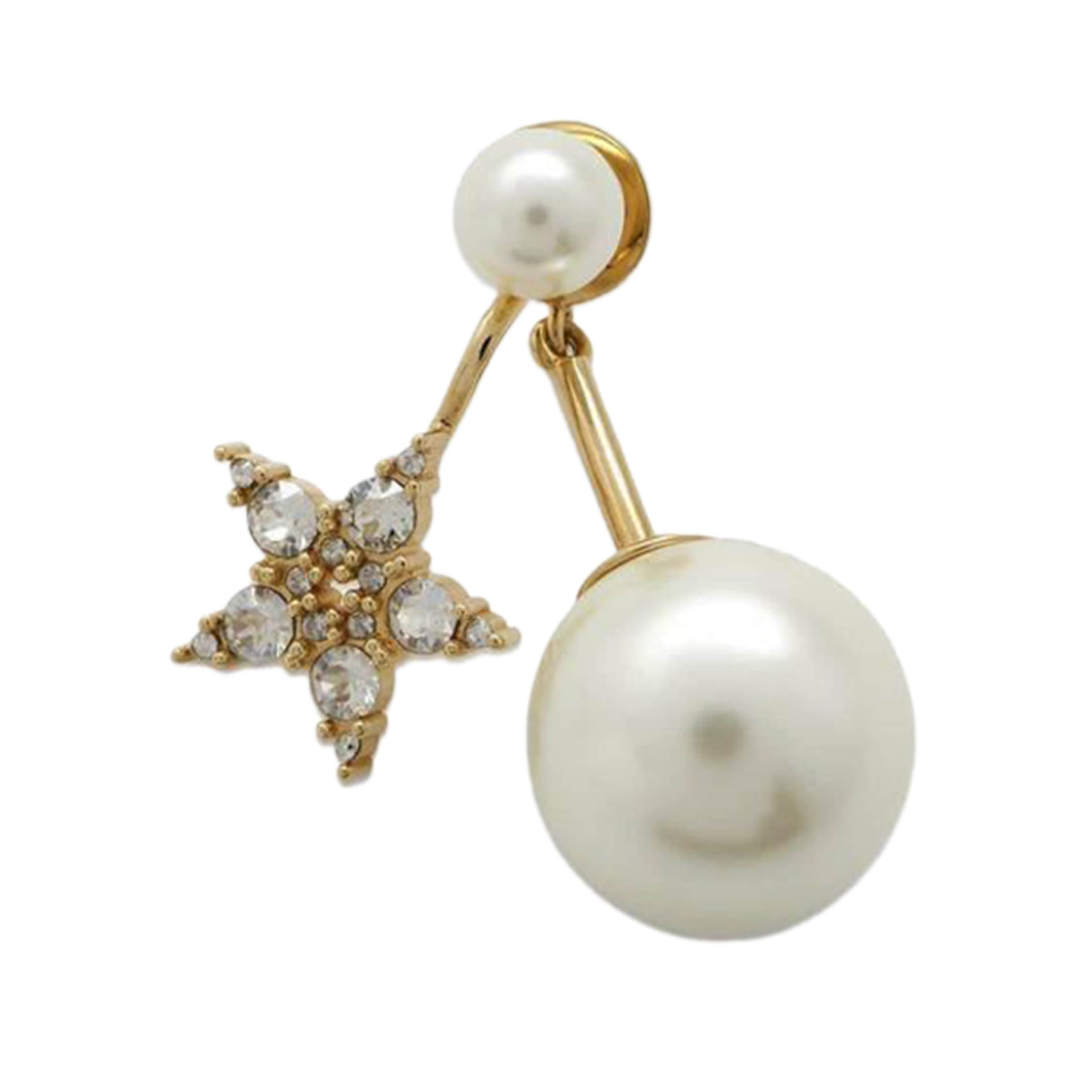 Dior Gold Plated Crystal And Faux Pearl My Abcdior Tribales Single Earring, från Luxclusif, i färgen gold. Klicka för att öppna bilden i stort format