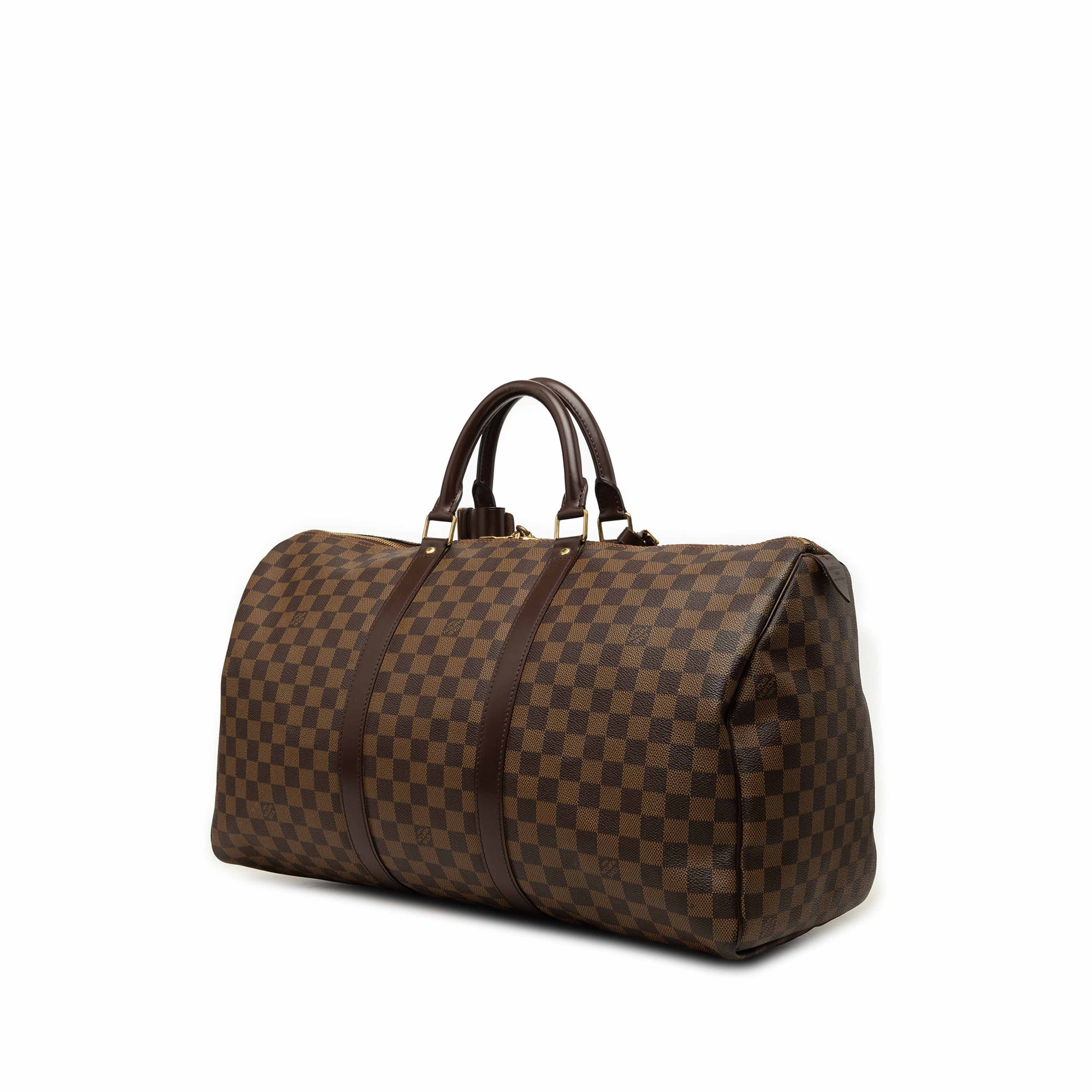 Louis Vuitton Damier Ebene Keepall 50, från Luxclusif, i färgen brun. Klicka för att öppna bilden i stort format