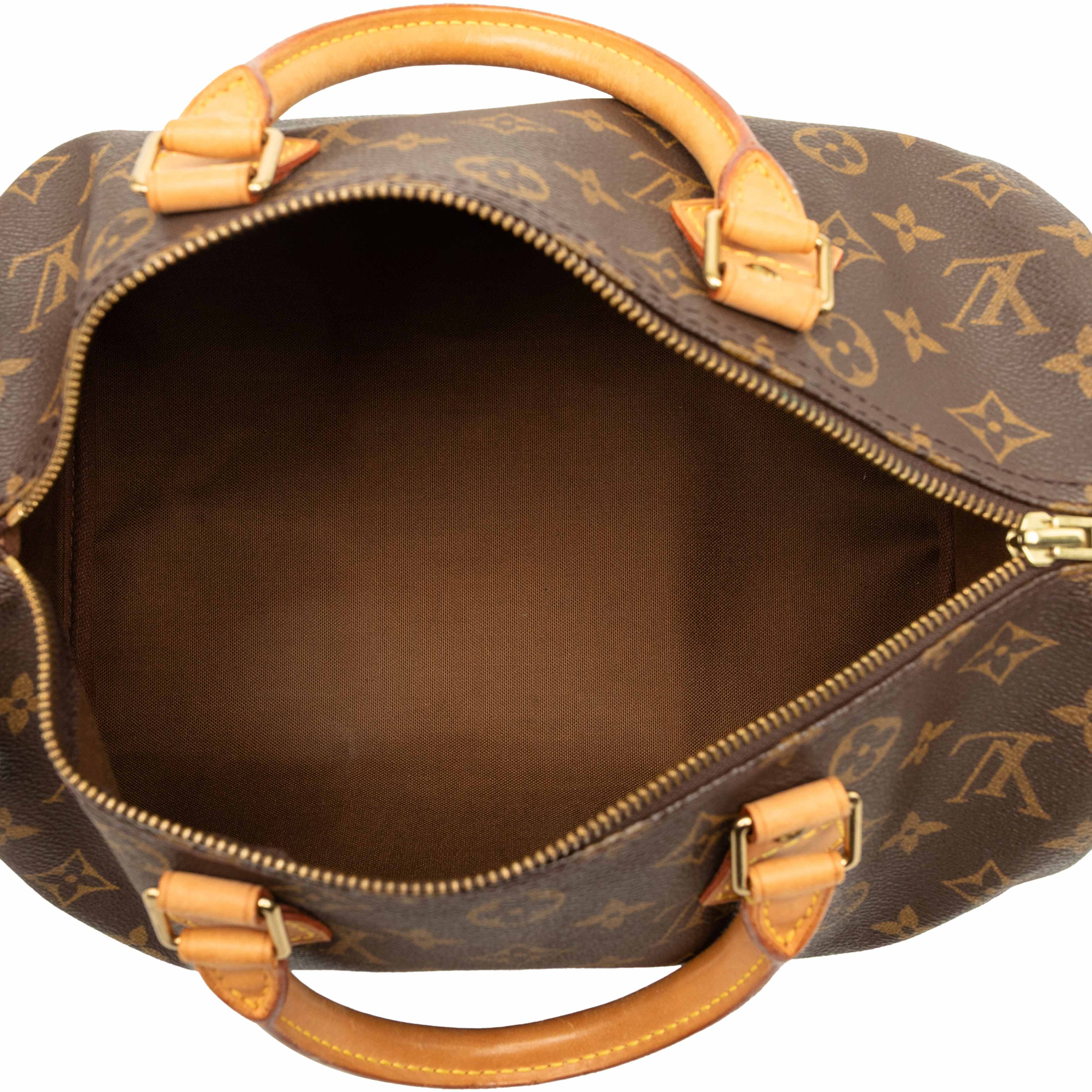 Louis Vuitton Monogram Speedy 30, från Luxclusif, i färgen brun. Klicka för att öppna bilden i stort format