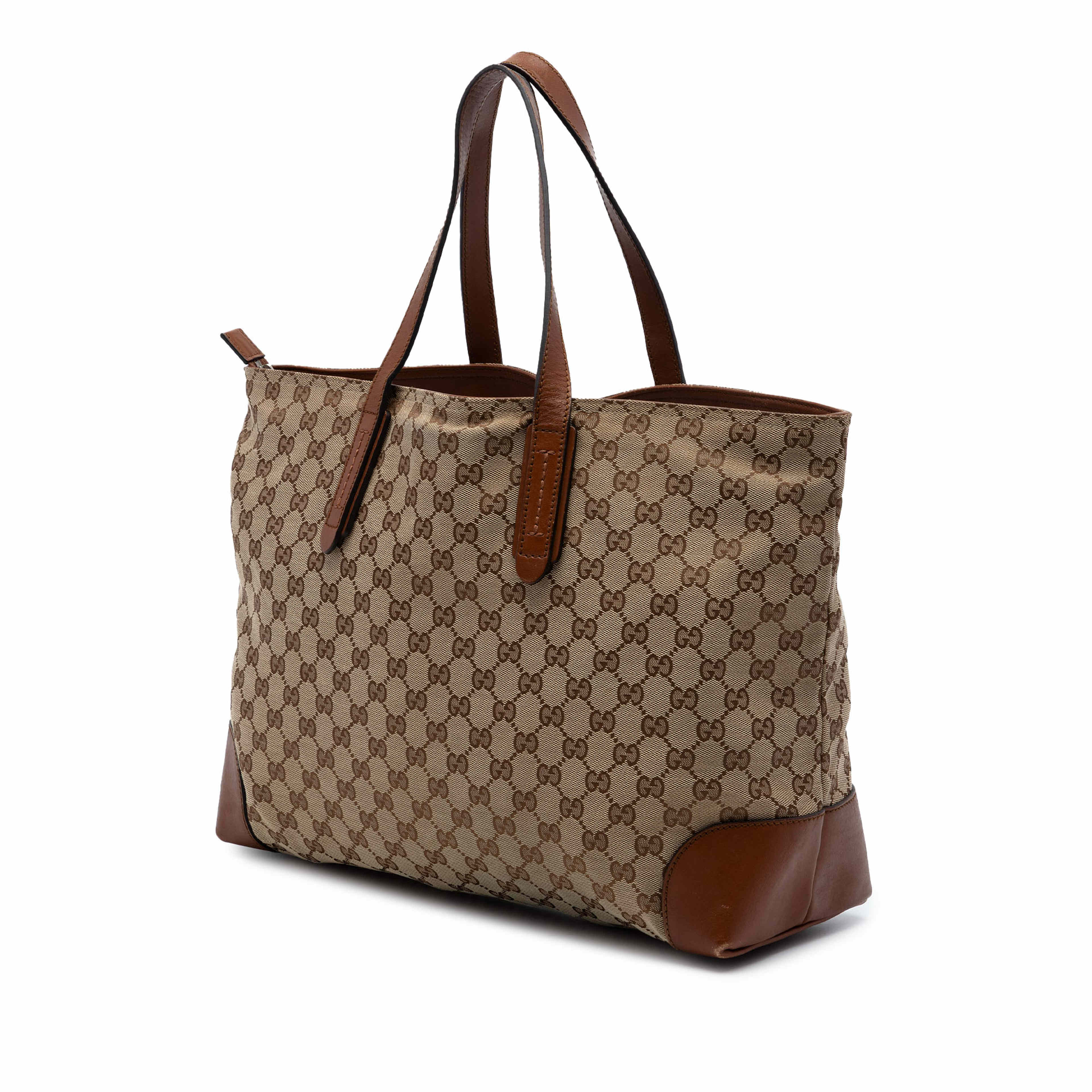 Gucci Gg Canvas Web Tote, från Luxclusif, i färgen beige. Klicka för att öppna bilden i stort format