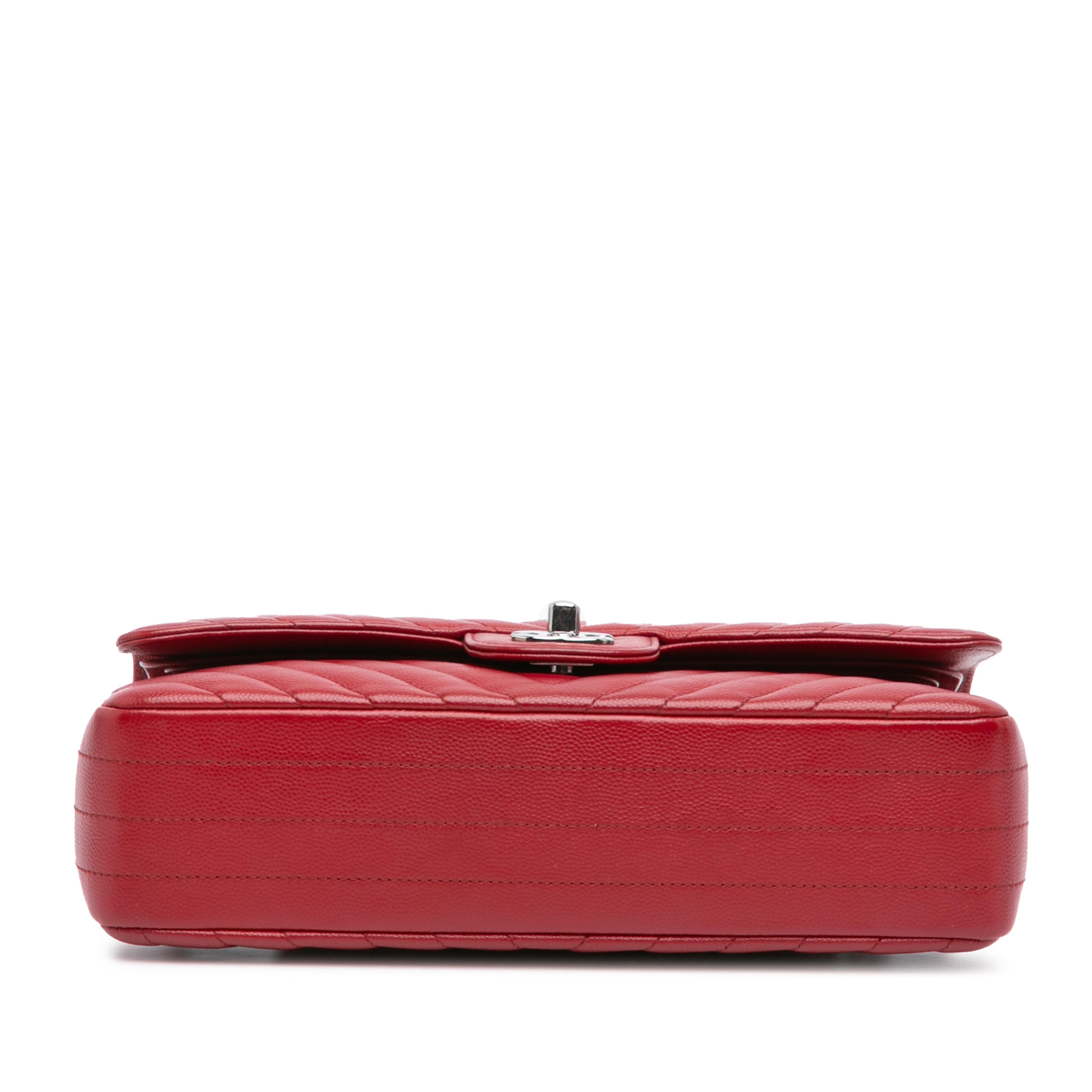 Chanel Medium Classic Chevron Caviar Double Flap