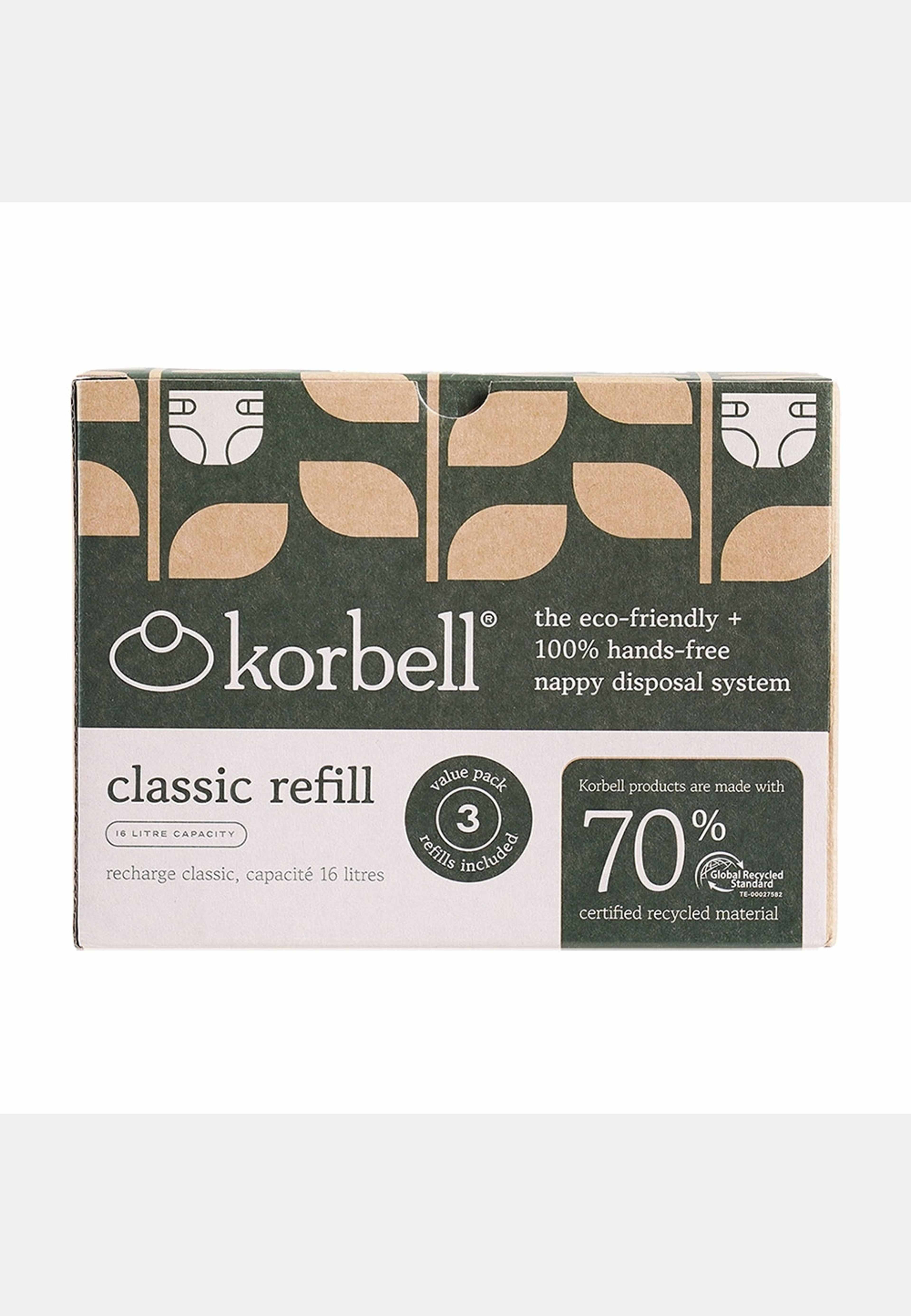 Korbell Classic Refill 3-pack Grs-certifierad, från Korbell, i färgen grön. Klicka för att öppna bilden i stort format