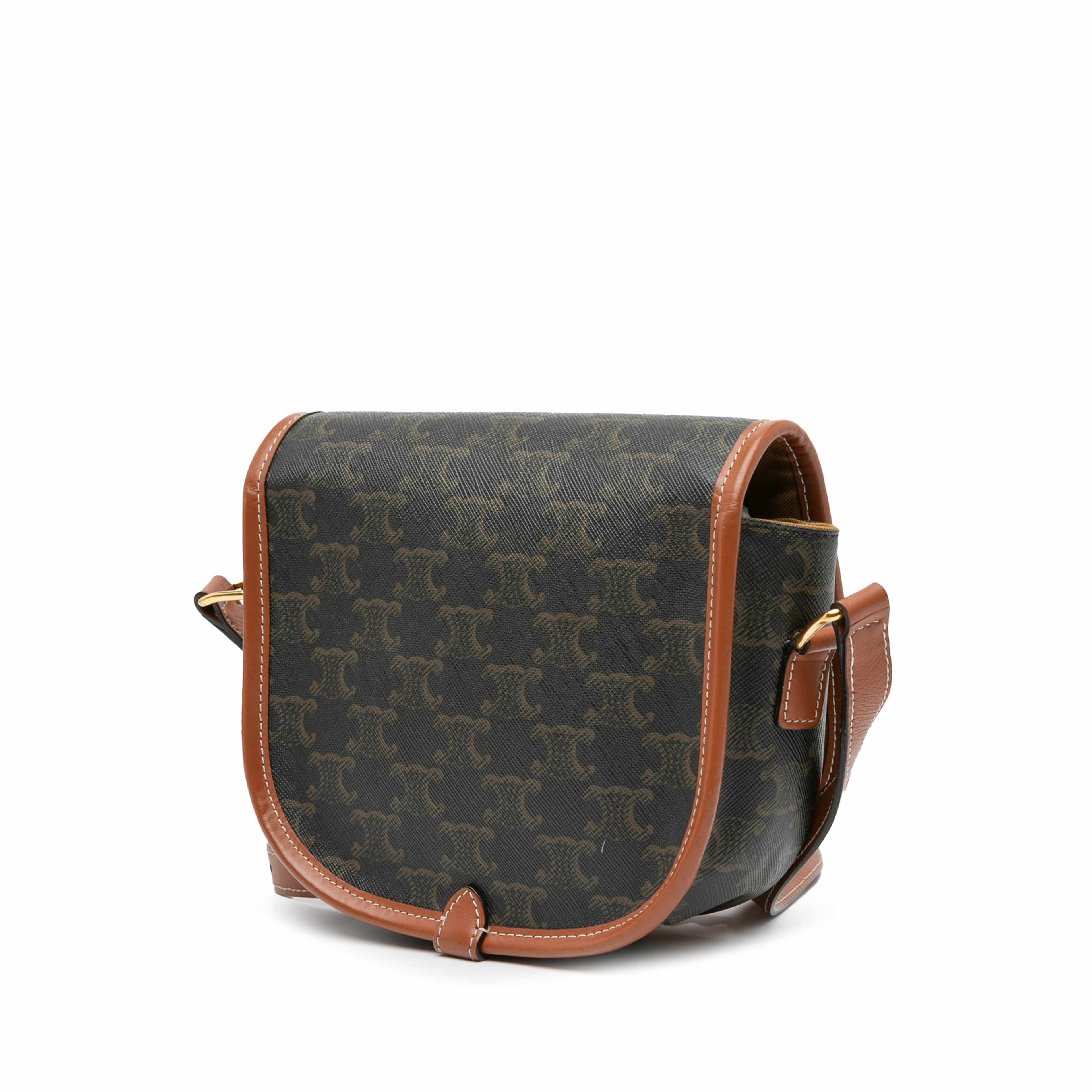 Celine Medium Triomphe Coated Canvas Folco Crossbody