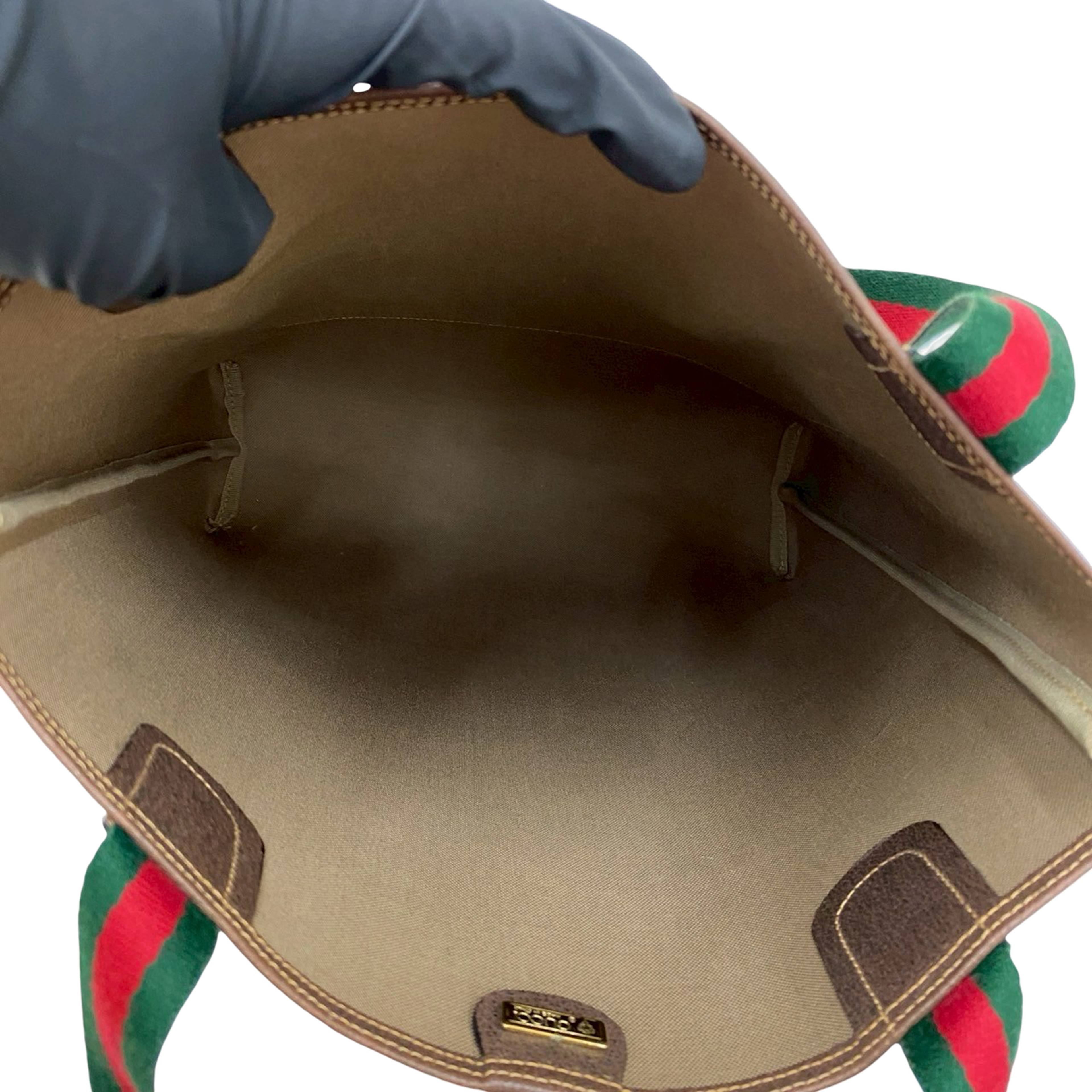 Gucci Gg Supreme Web Tote, från Luxclusif, i färgen beige. Klicka för att öppna bilden i stort format