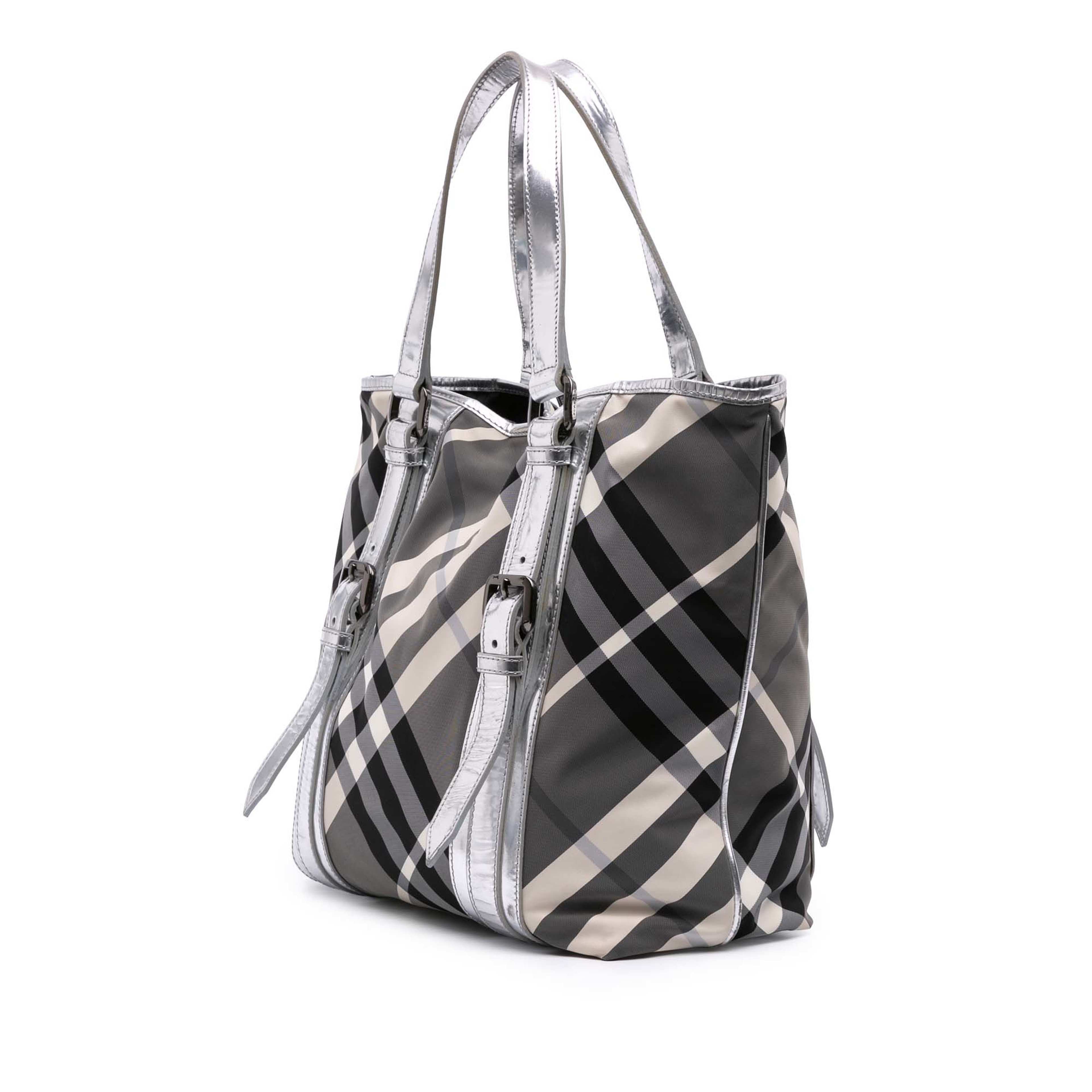 Burberry Medium Beat Check Nylon Victoria Tote