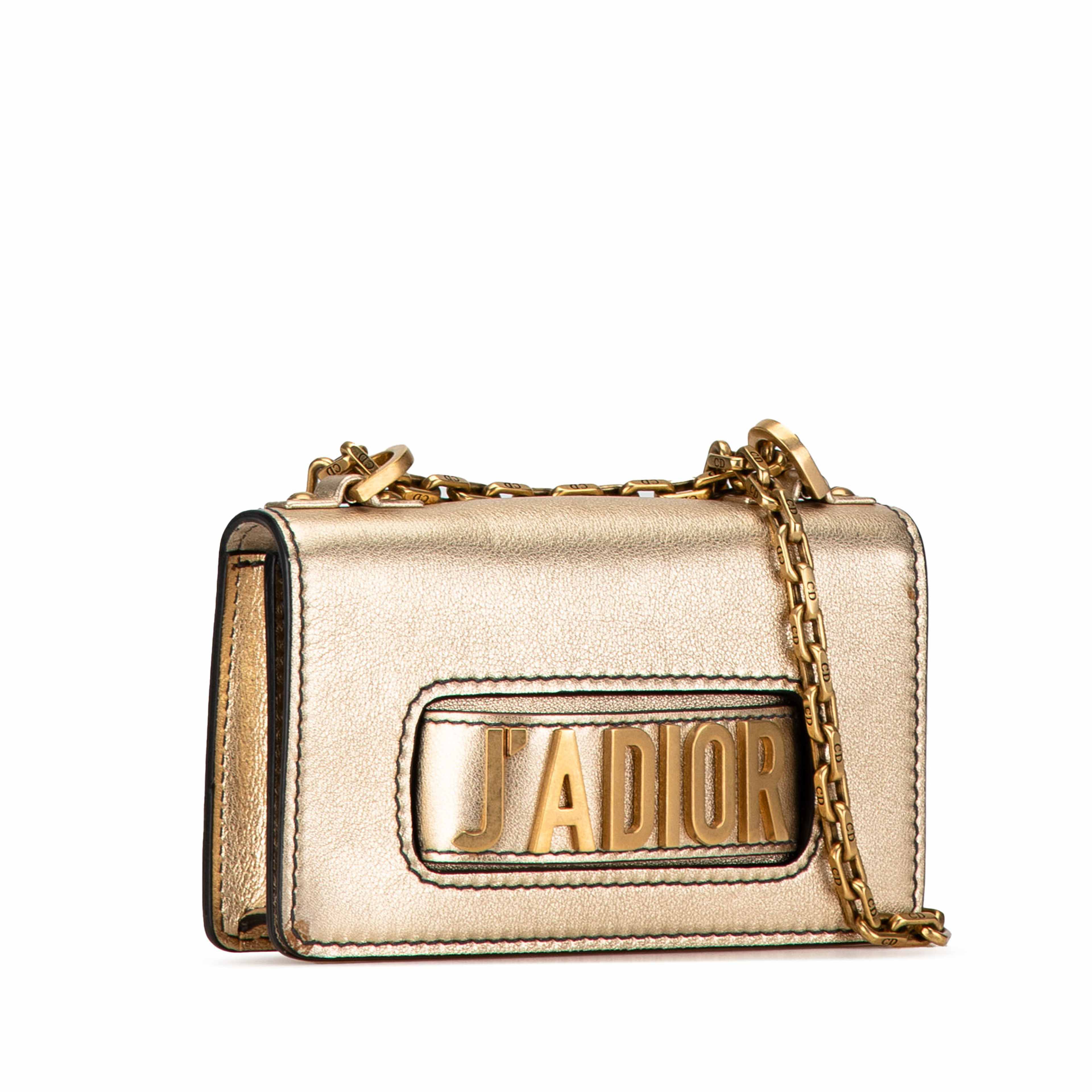 Dior Mini Metallic Calfskin Jadior Chain Flap