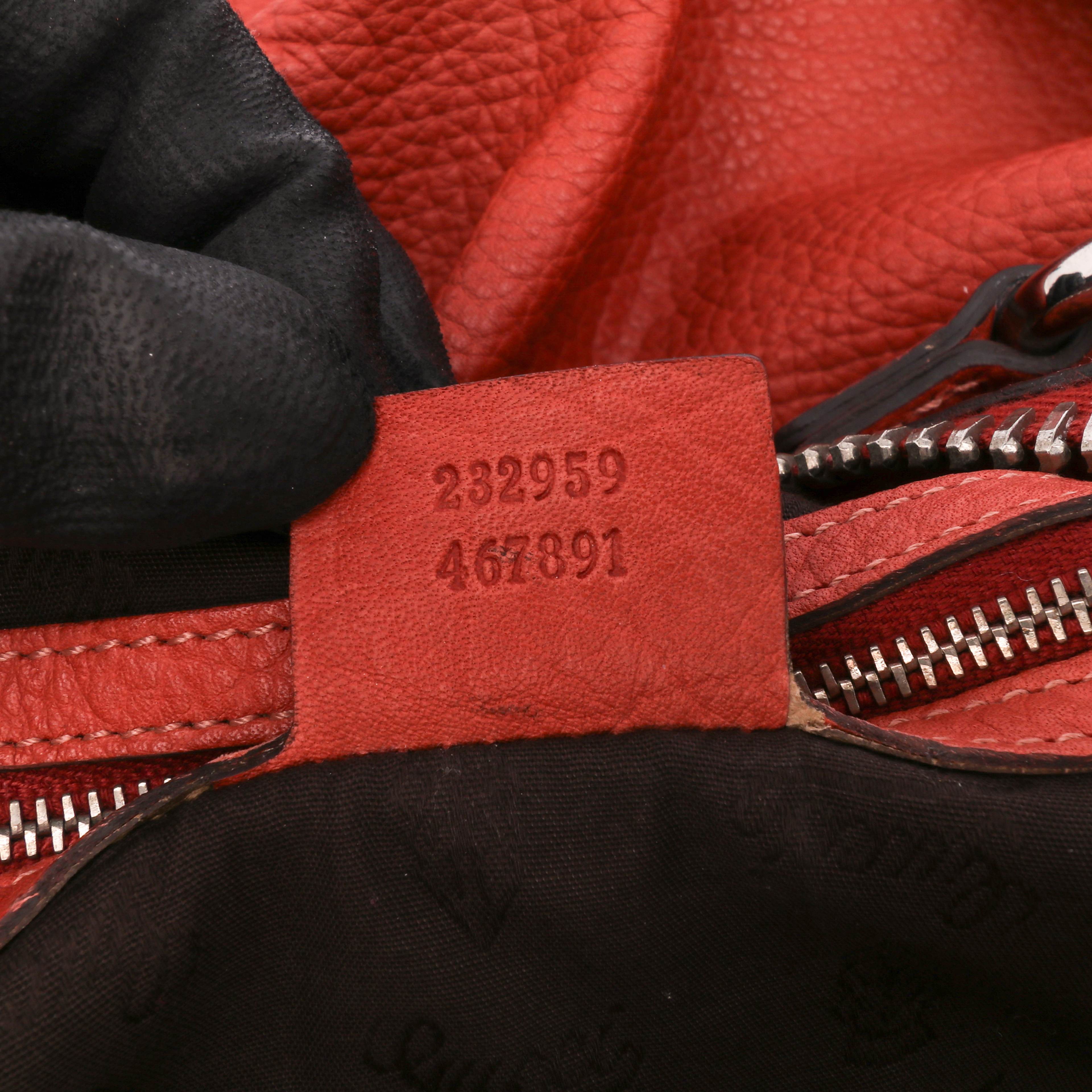 Gucci Medium Leather Bamboo Bar Tote, från Luxclusif, i färgen orange. Klicka för att öppna bilden i stort format