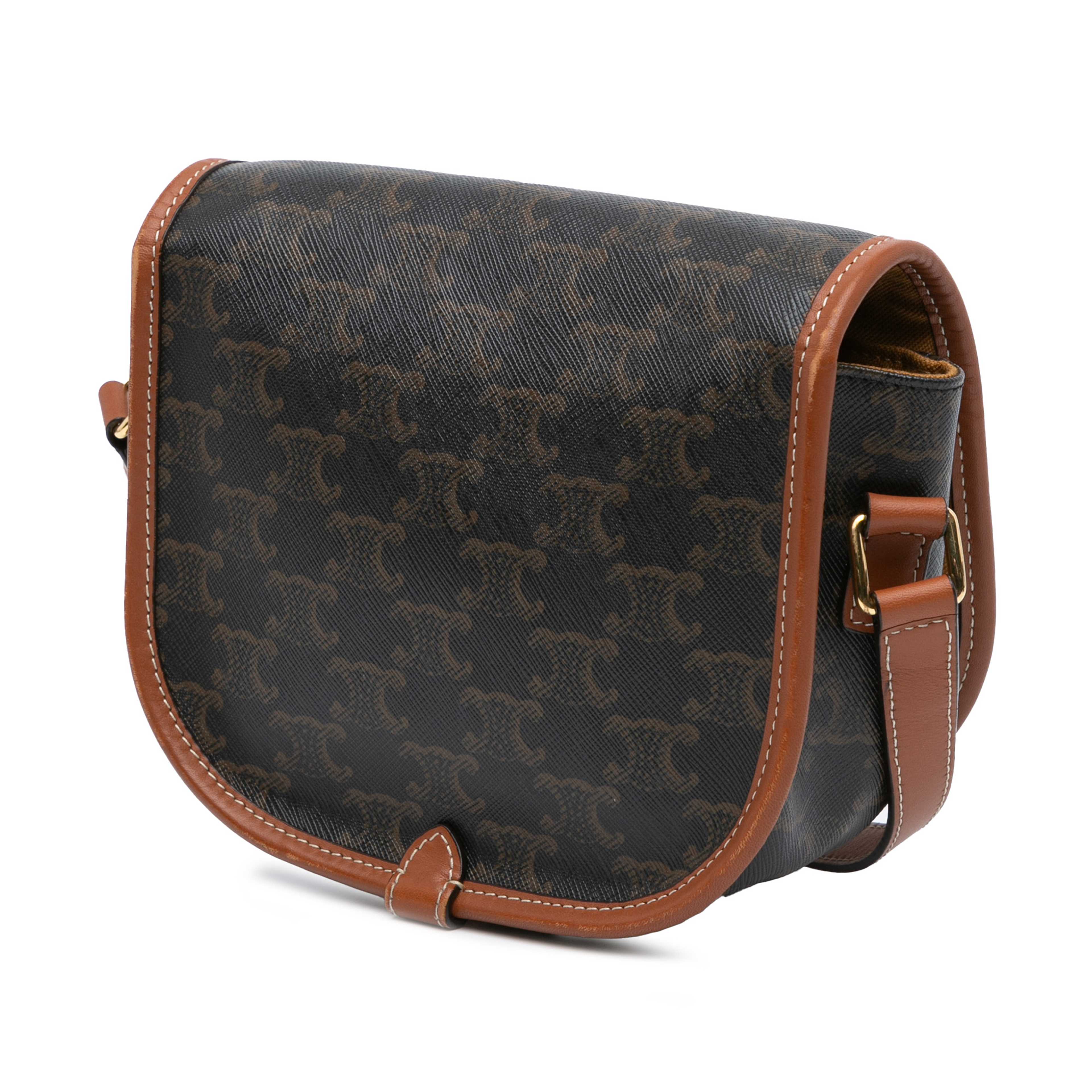 Celine Medium Triomphe Coated Canvas Folco Crossbody