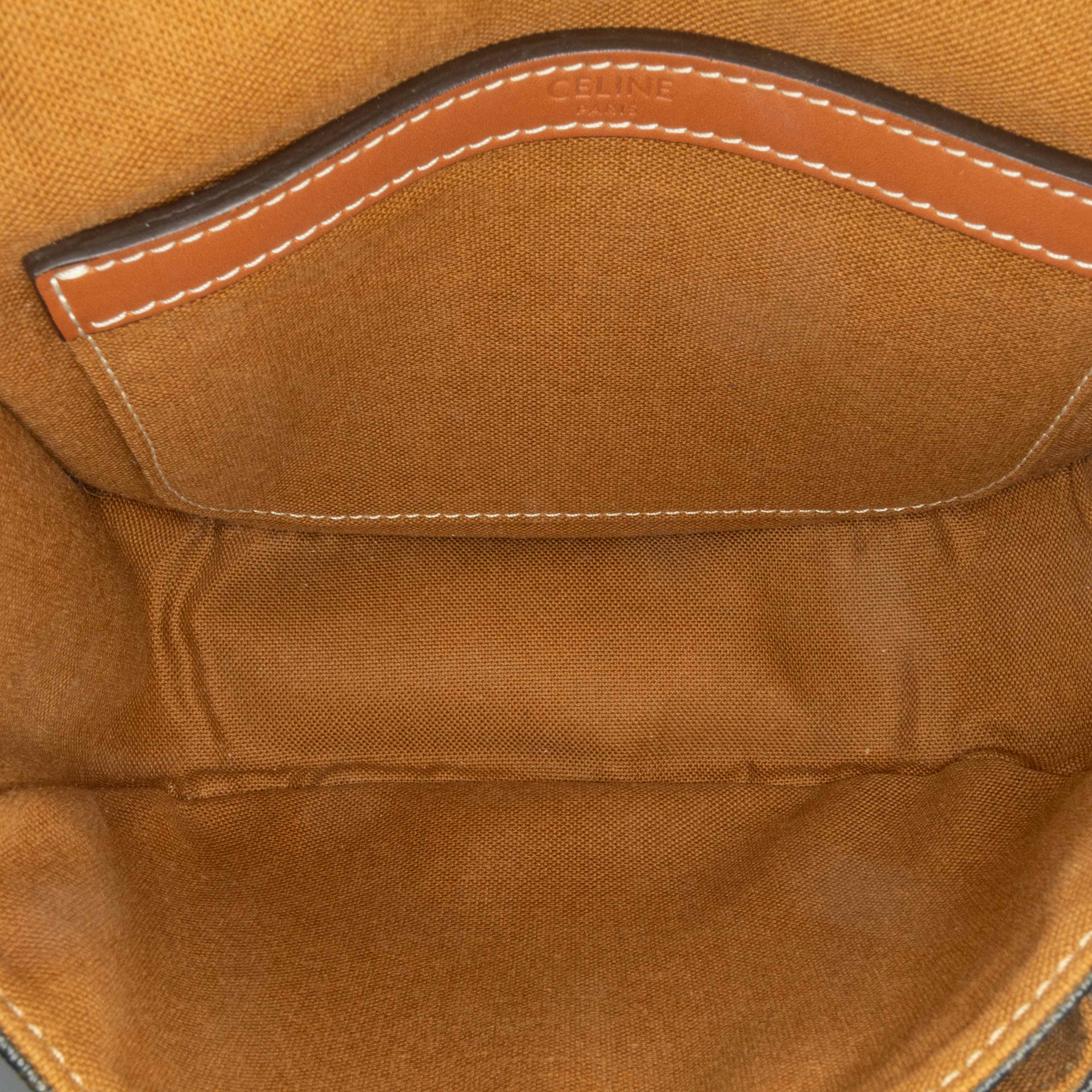 Celine Medium Triomphe Coated Canvas Folco Crossbody