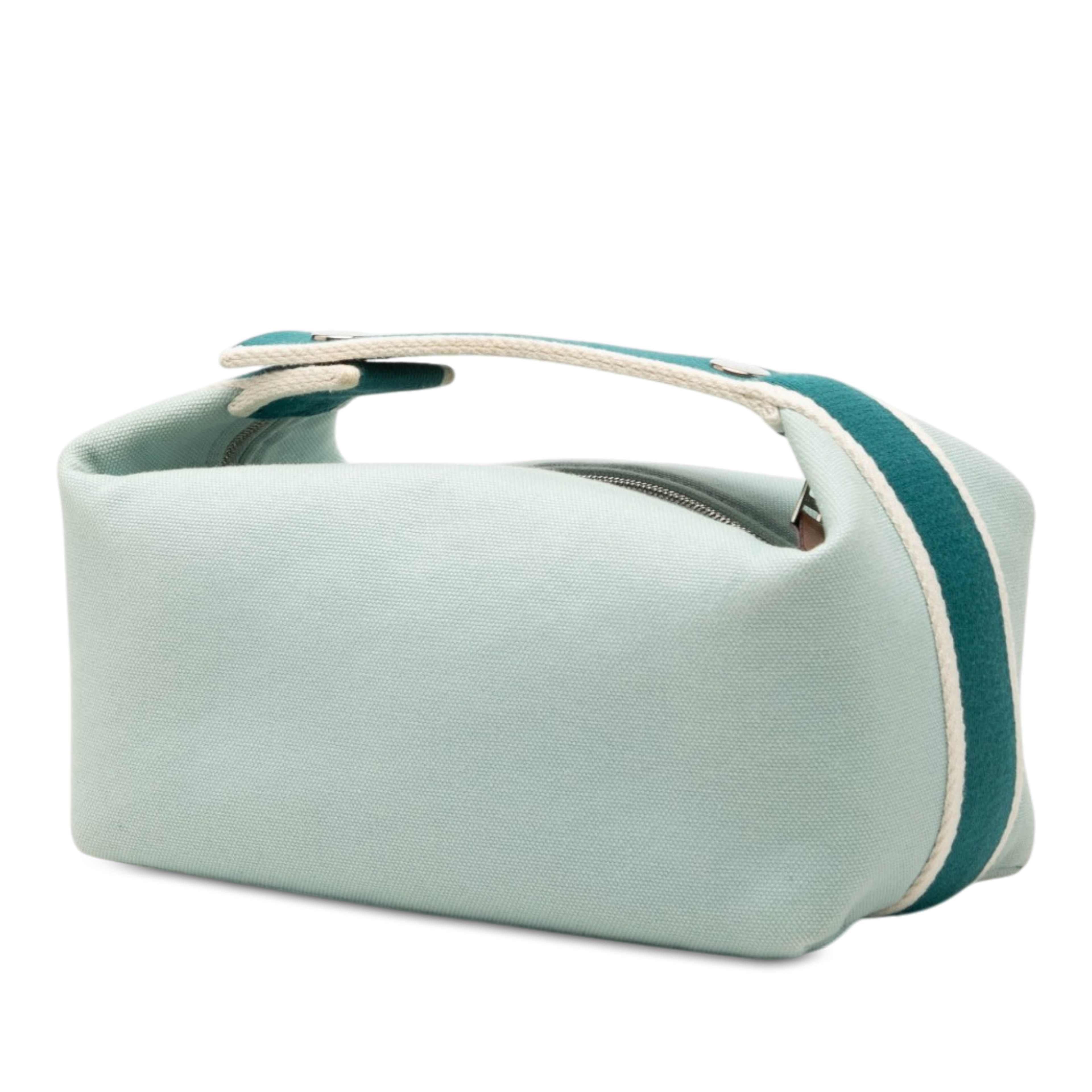Hermès Small Toile Bride A Brac Case, från Luxclusif, i färgen blå. Klicka för att öppna bilden i stort format