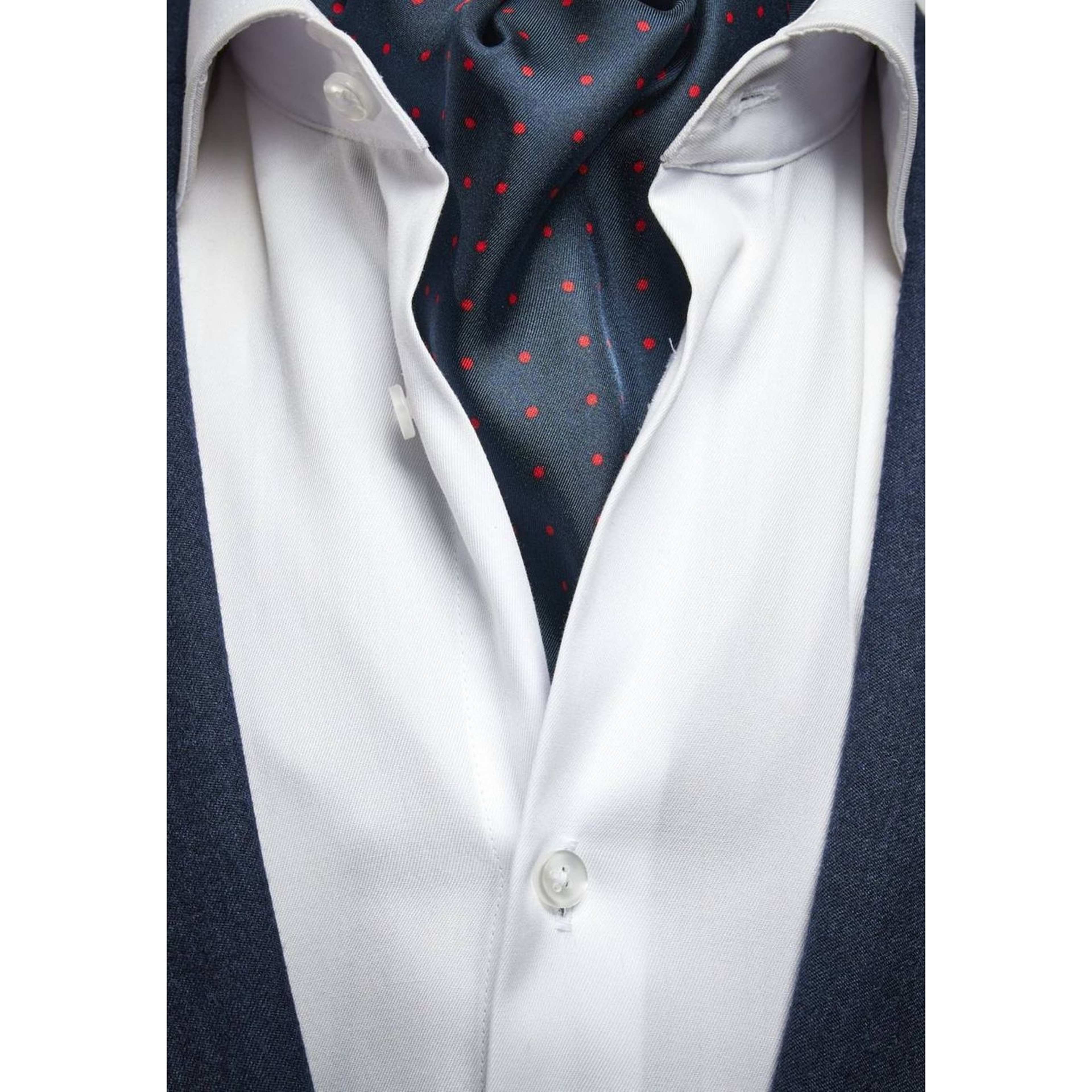 Silk Double Pointed Ascot Dot