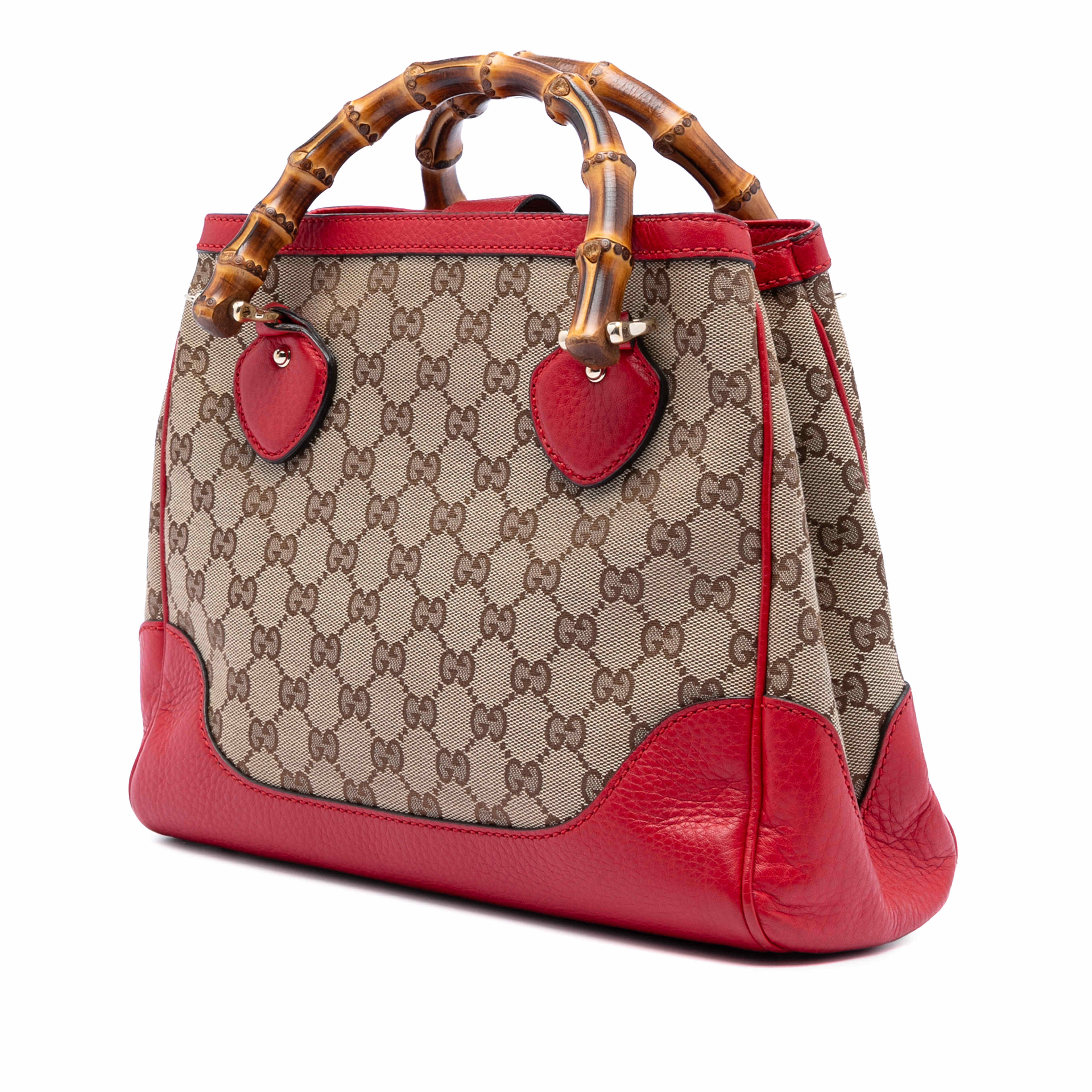 Gucci Small Gg Canvas Diana Bamboo Top Handle Tote, från Luxclusif, i färgen beige. Klicka för att öppna bilden i stort format