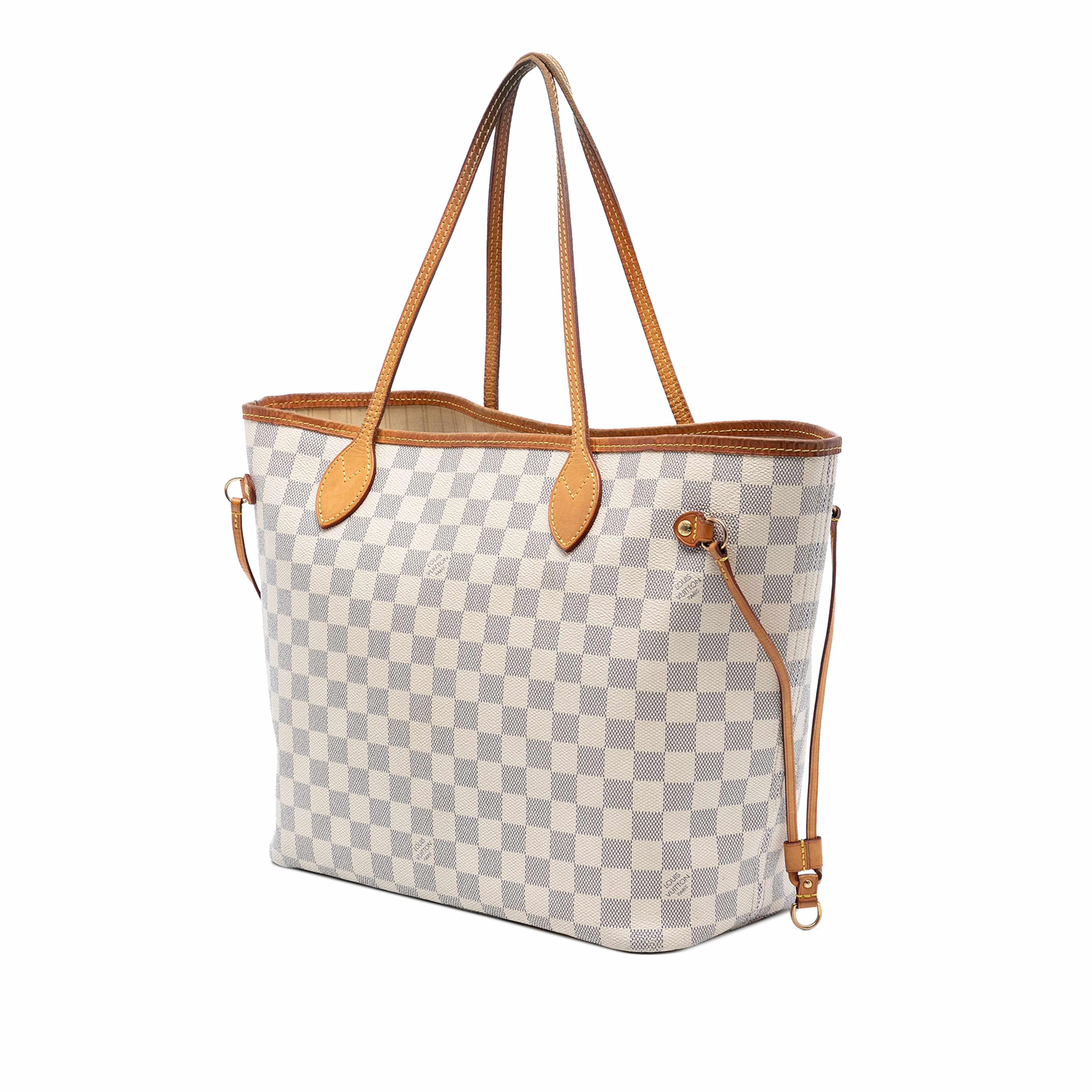 Louis Vuitton Damier Azur Neverfull Mm, från Luxclusif, i färgen white. Klicka för att öppna bilden i stort format