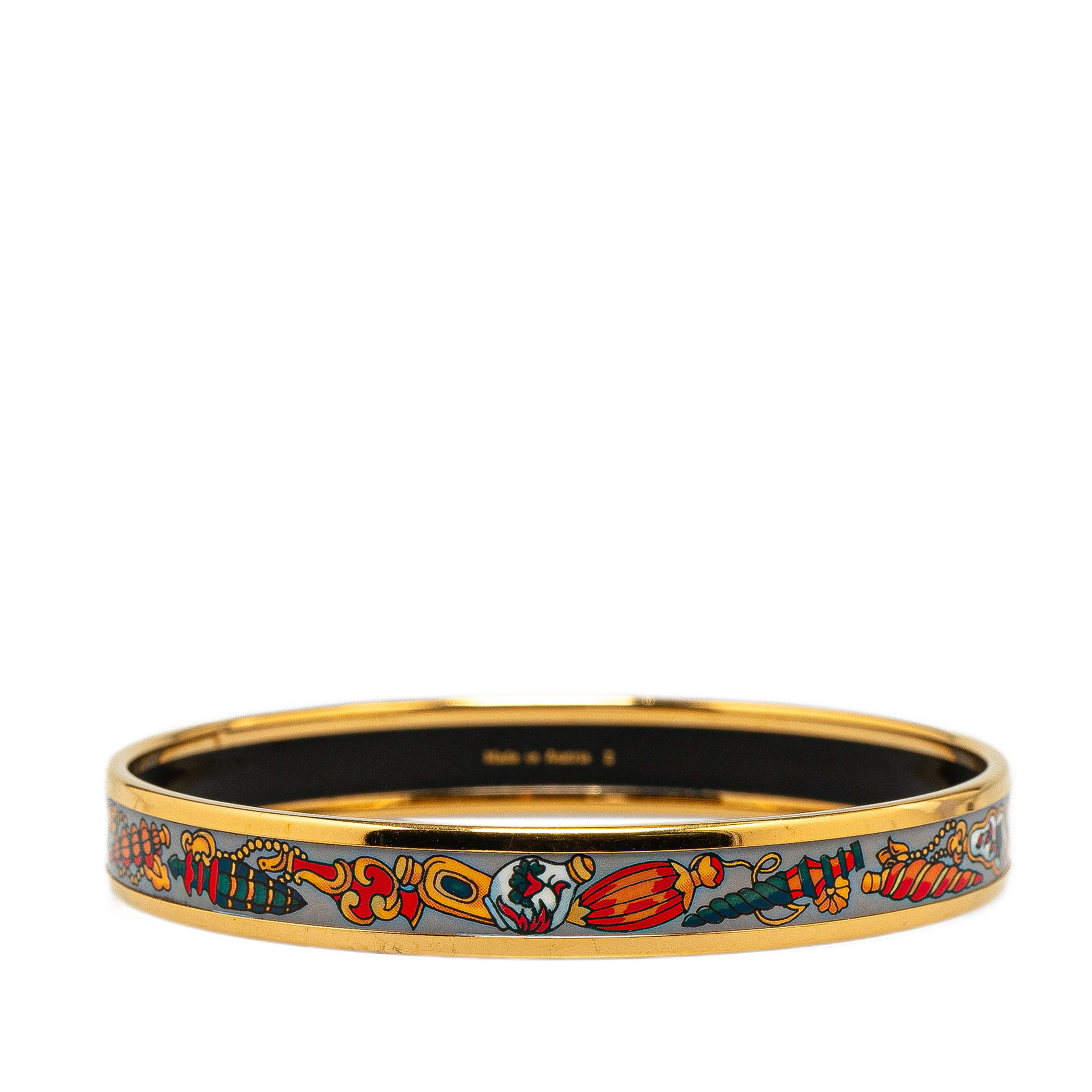 Hermès Narrow Qu Importe Le Falcon Enamel Bangle  70