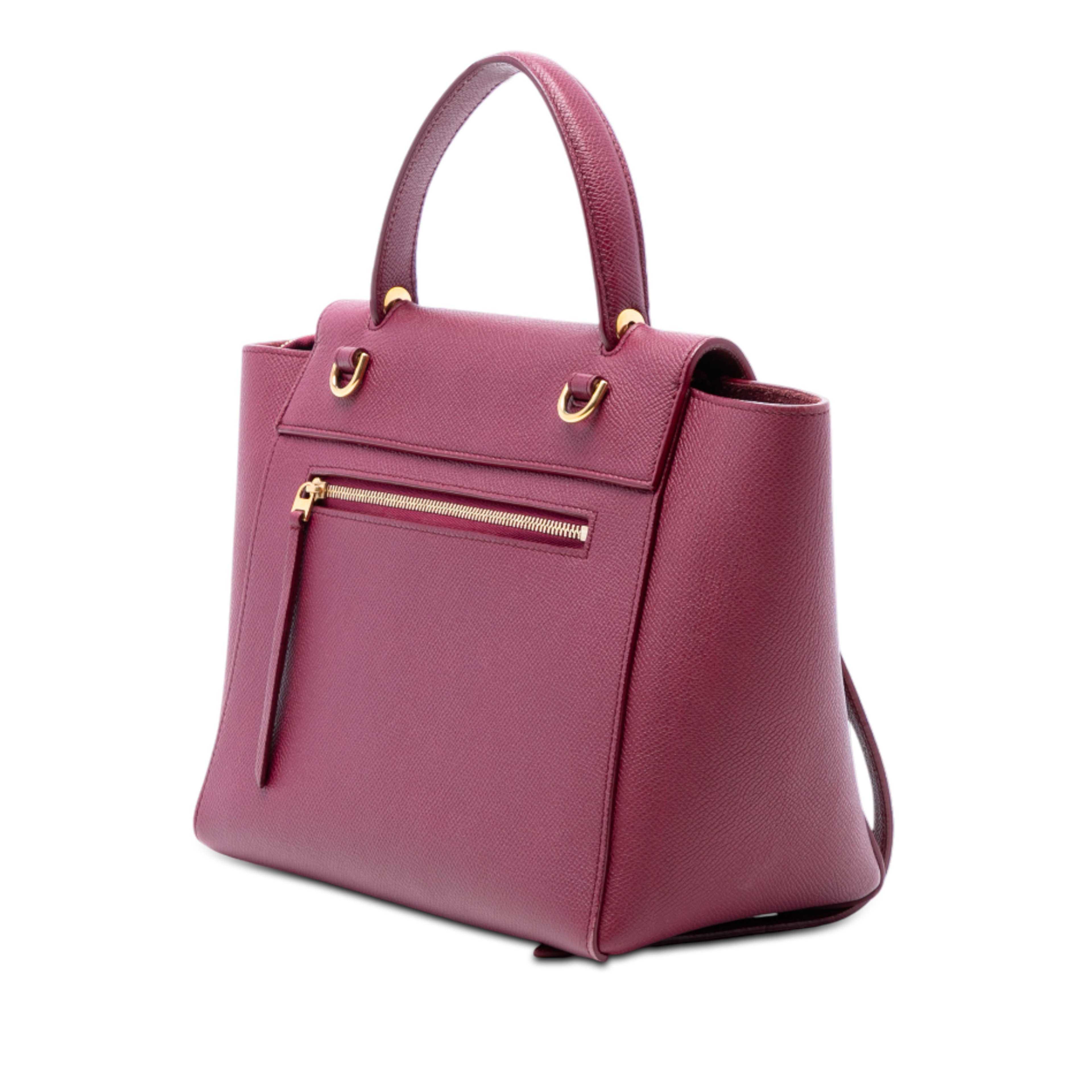 Celine Micro Grained Calfskin Belt Bag, från Luxclusif, i färgen brick. Klicka för att öppna bilden i stort format