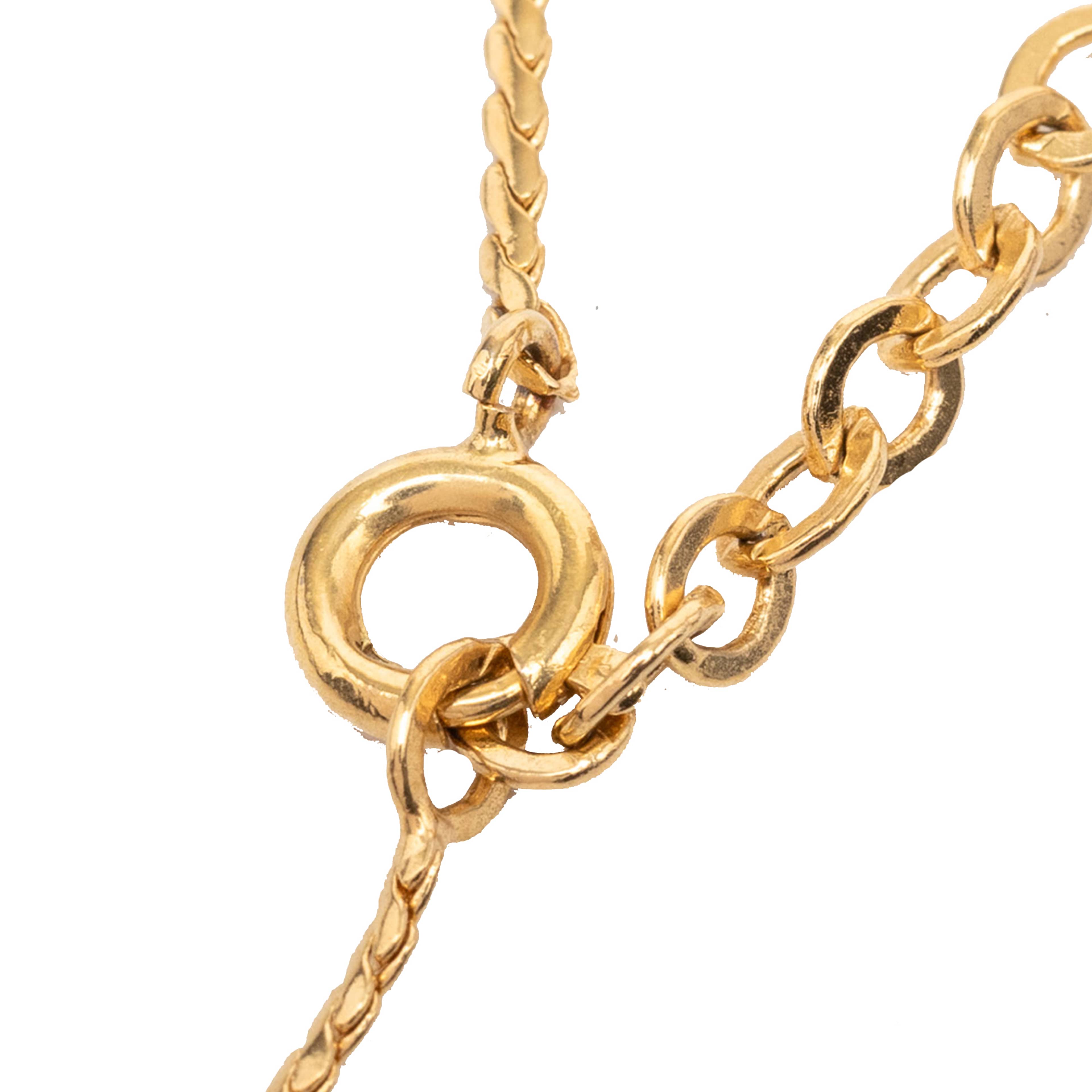 Dior Gold Plated Strass Cd Logo Pendant Necklace, från Luxclusif, i färgen guld. Klicka för att öppna bilden i stort format