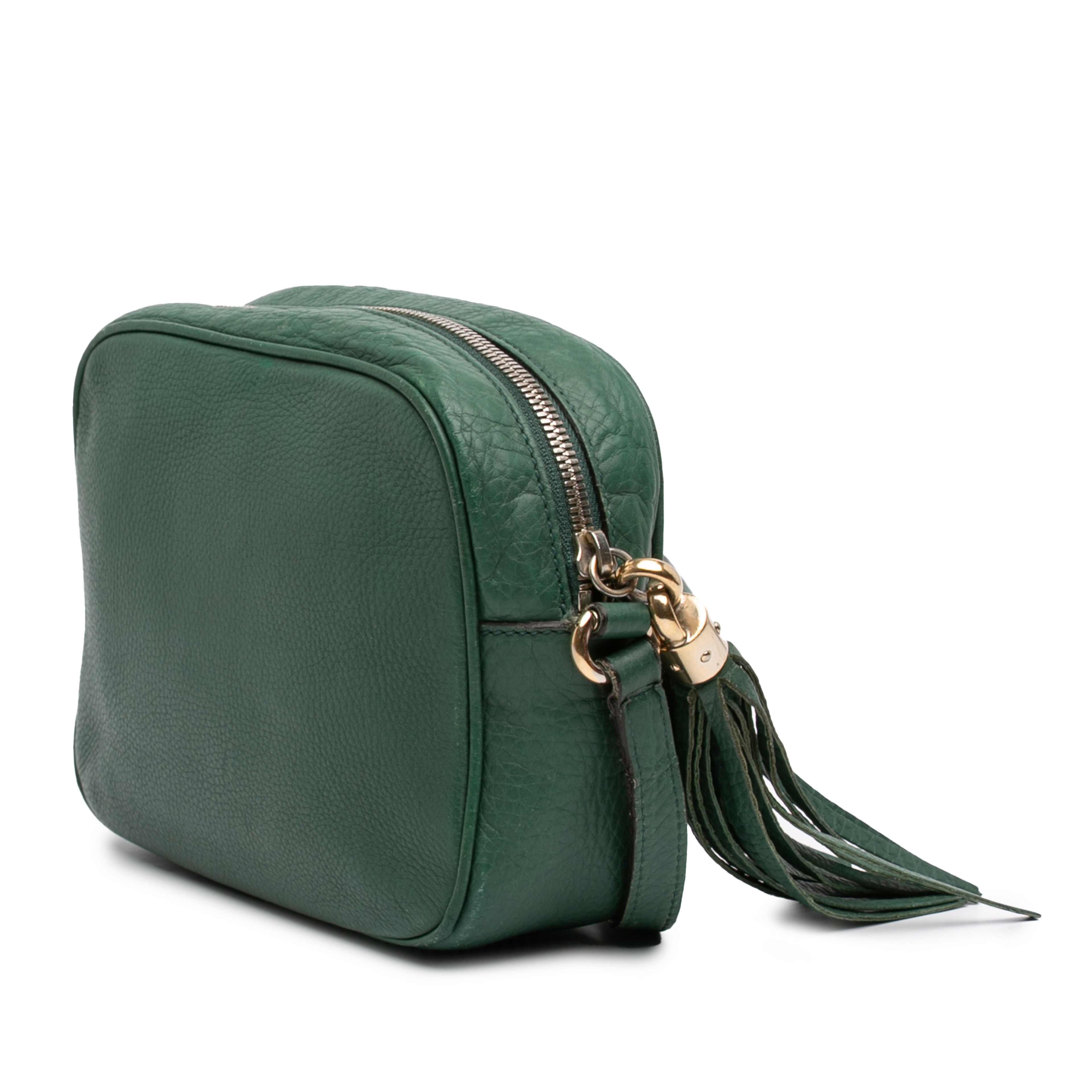 Gucci Leather Soho Disco Crossbody, från Luxclusif, i färgen green. Klicka för att öppna bilden i stort format