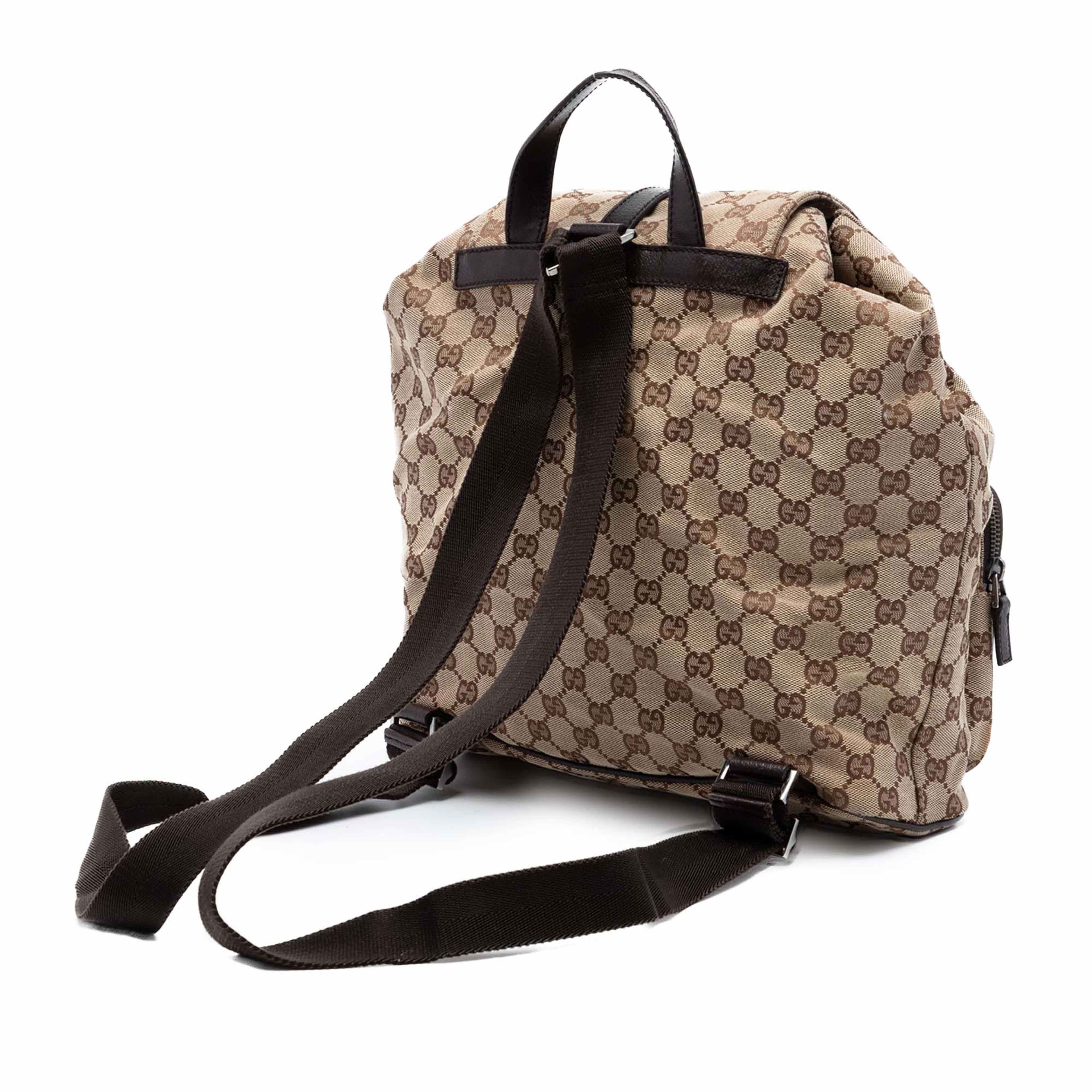 Gucci Gg Canvas Jackie Backpack, från Luxclusif, i färgen beige. Klicka för att öppna bilden i stort format