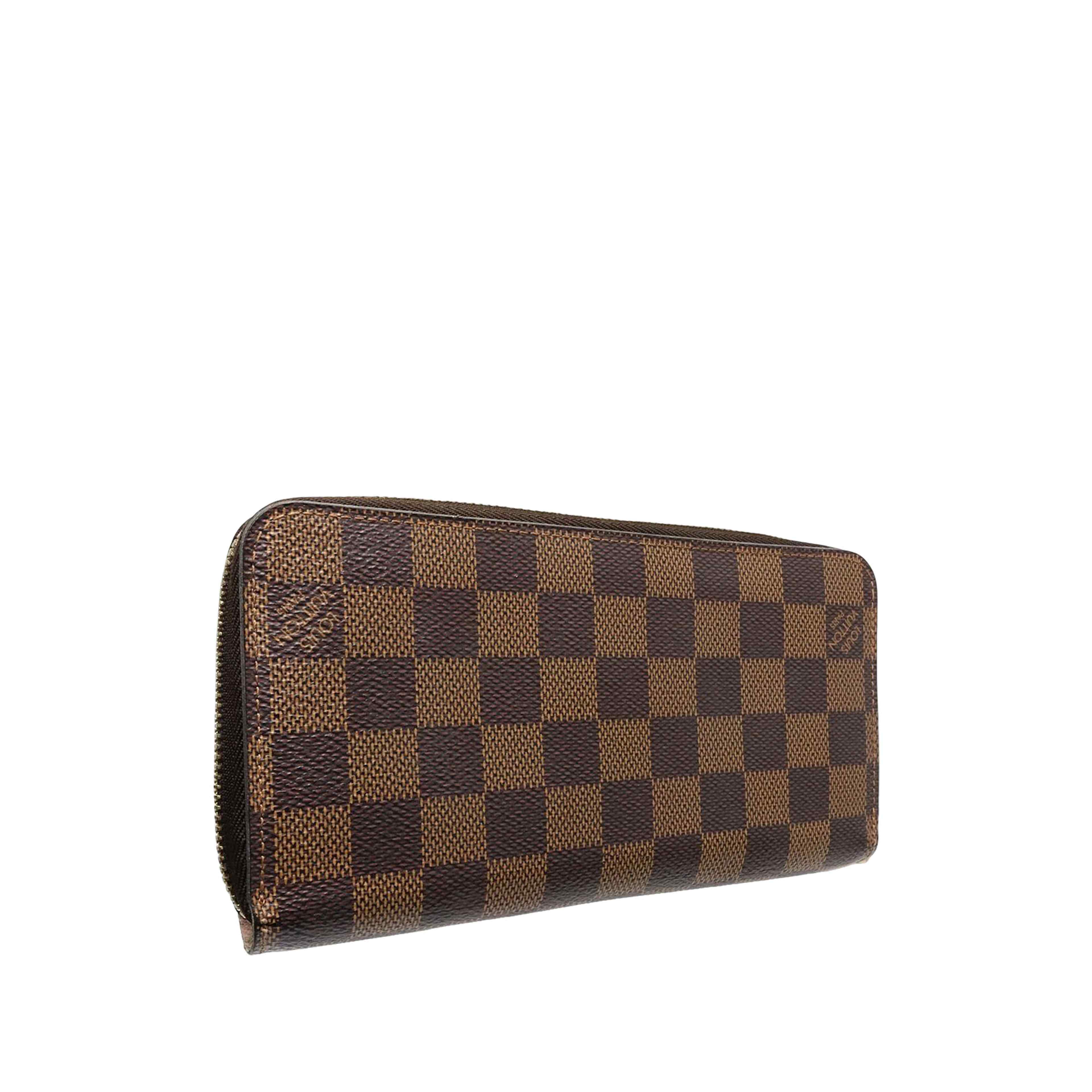 Louis Vuitton Damier Ebene Zippy Long Wallet, från Luxclusif, i färgen brun. Klicka för att öppna bilden i stort format