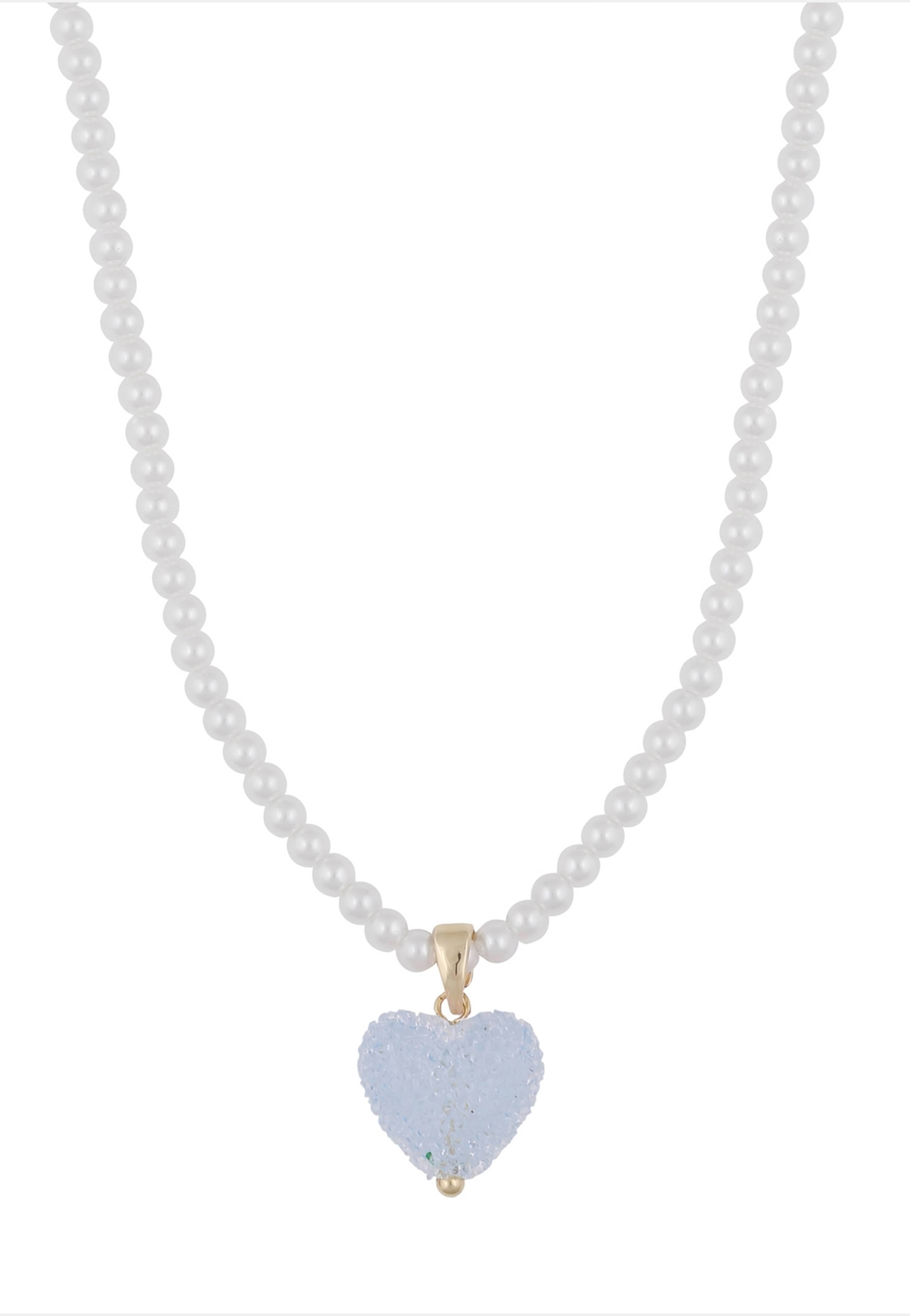 Sugar Hearts Pendant Pearl Neck 45