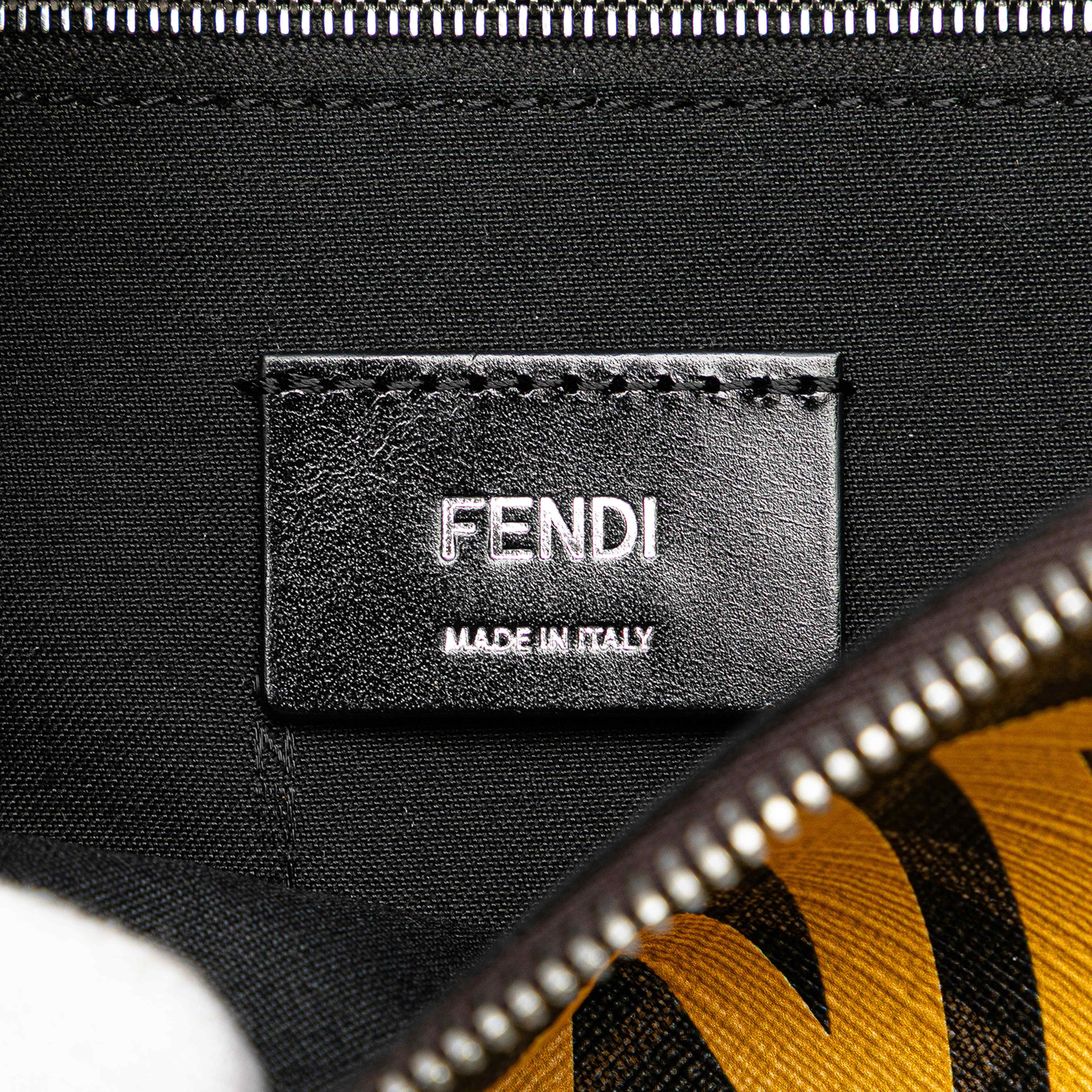 Fendi Shiny Glazed Fabric Vitello Cover Ff 1974 Logo Belt Bag