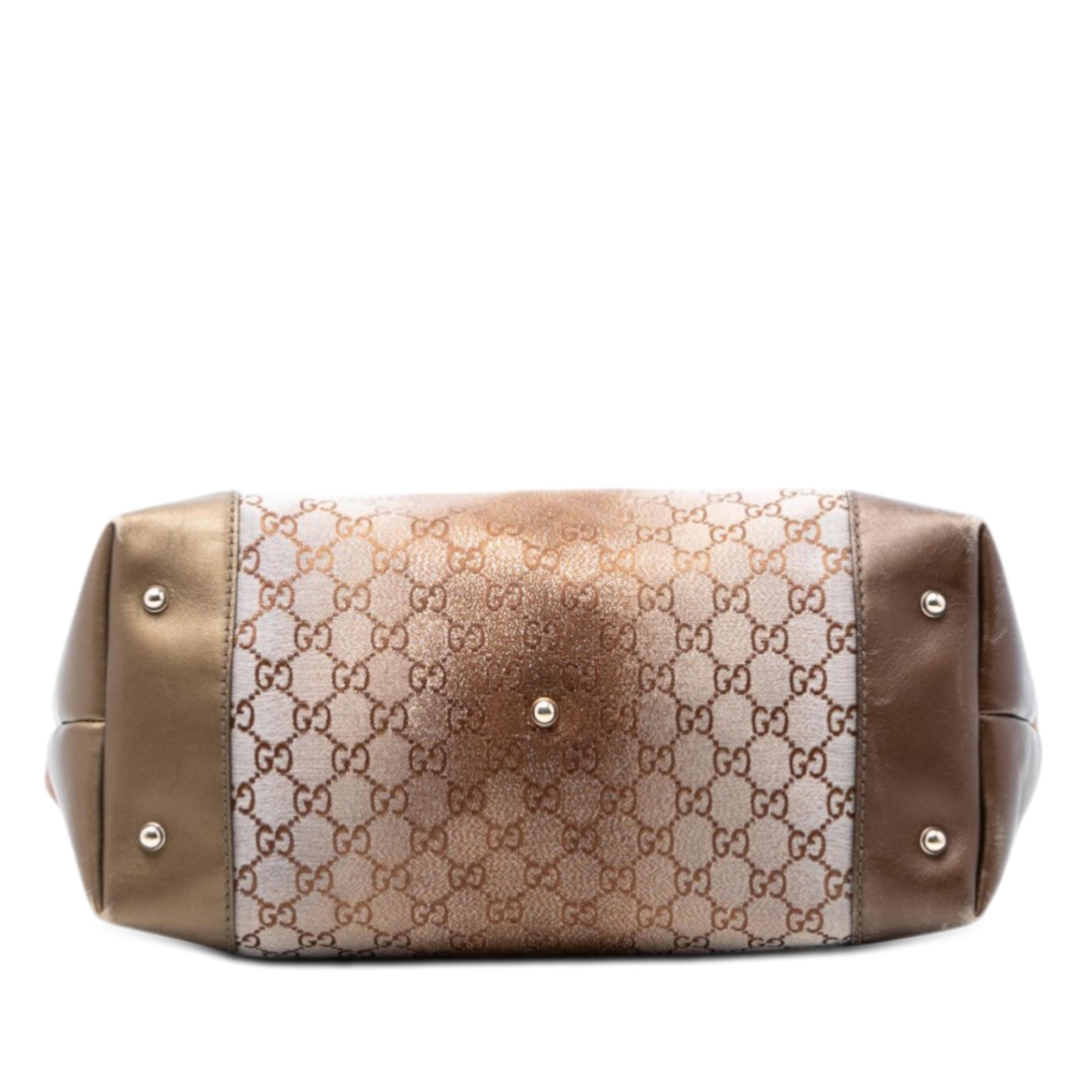 Gucci Gg Lurex Heart Bit Tote, från Luxclusif, i färgen bronze. Klicka för att öppna bilden i stort format