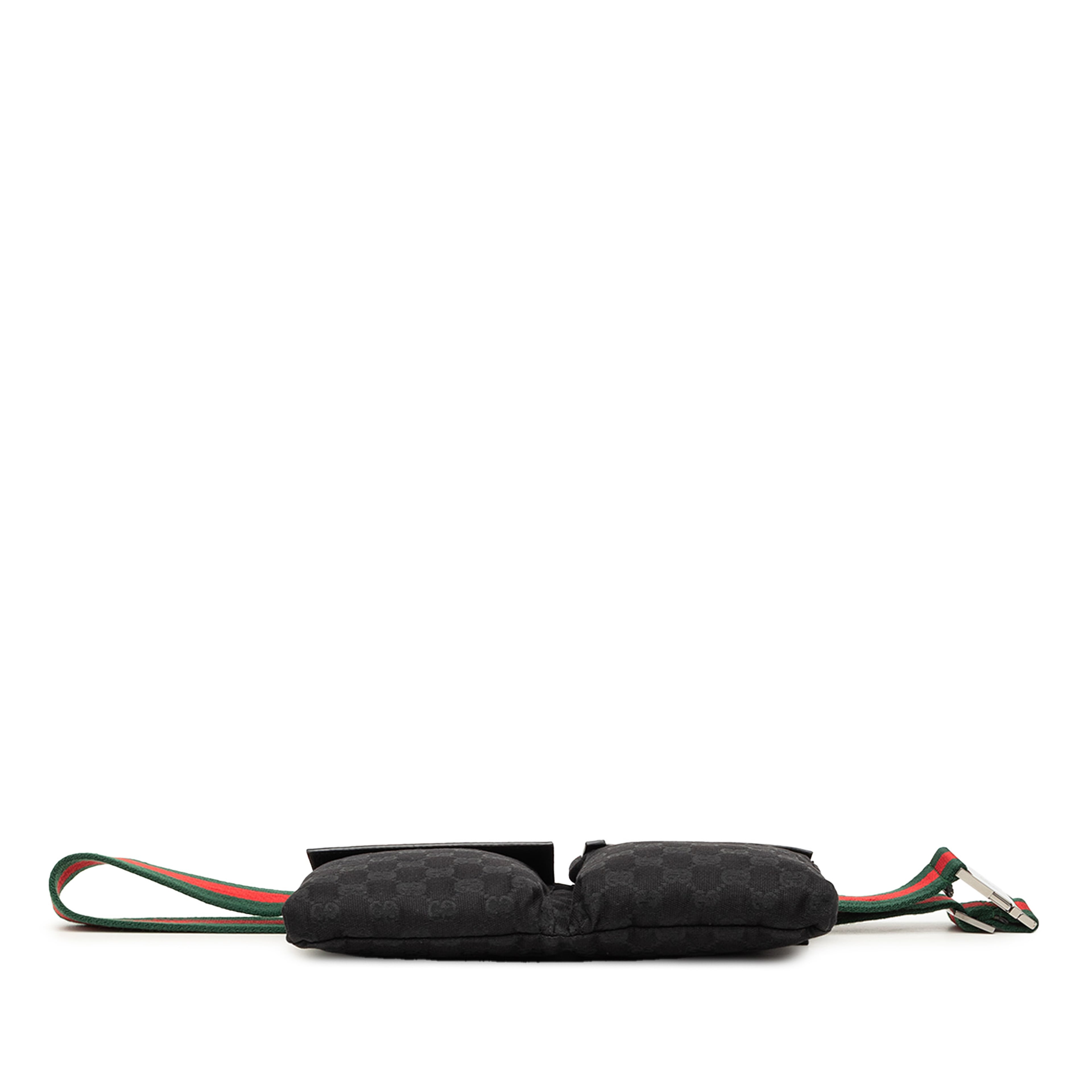 Gucci Gg Canvas Web Double Pocket Belt Bag, från Luxclusif, i färgen svart. Klicka för att öppna bilden i stort format