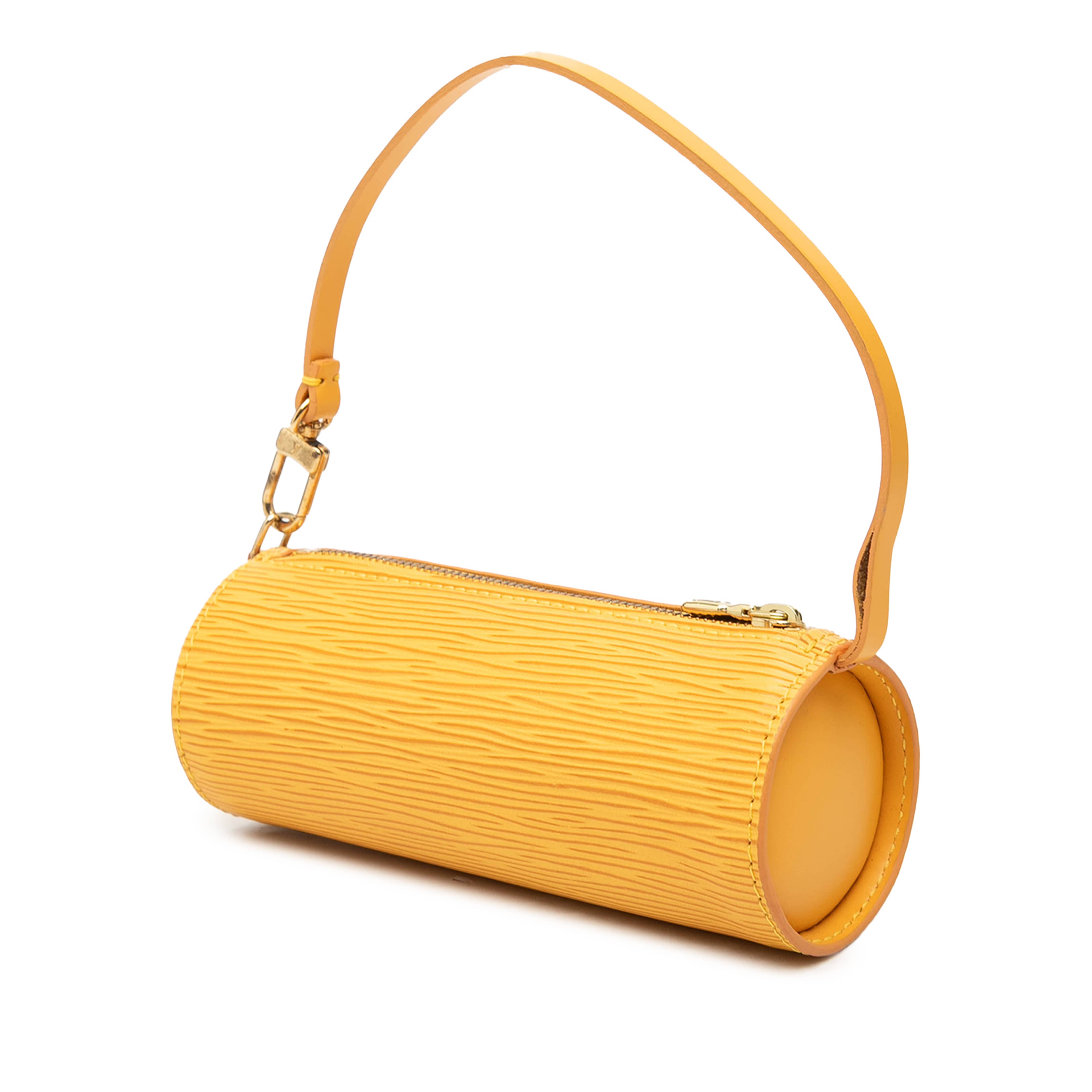 Louis Vuitton Epi Papillon Pochette, från Luxclusif, i färgen gul. Klicka för att öppna bilden i stort format