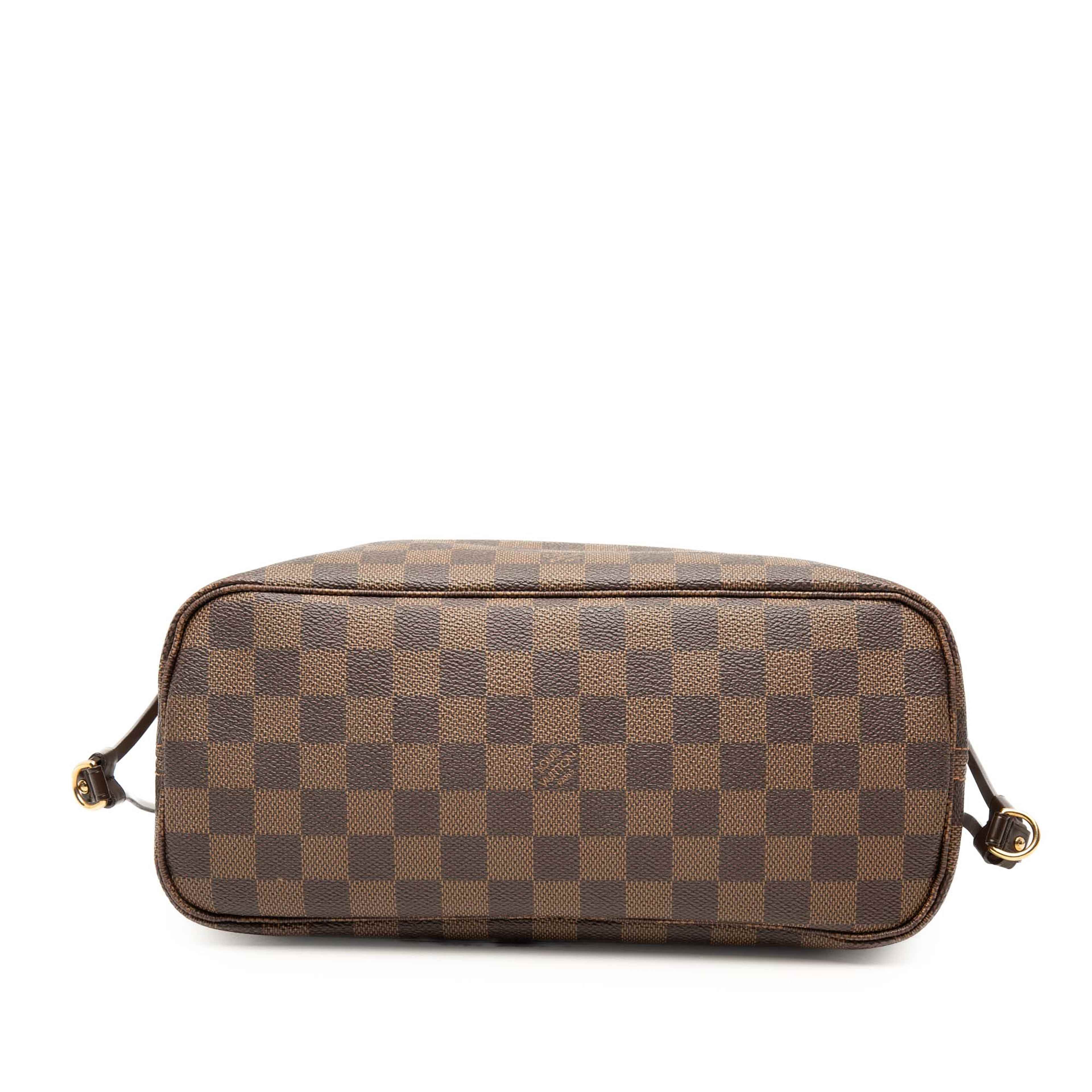Louis Vuitton Damier Ebene Neverfull Pm, från Luxclusif, i färgen brun. Klicka för att öppna bilden i stort format