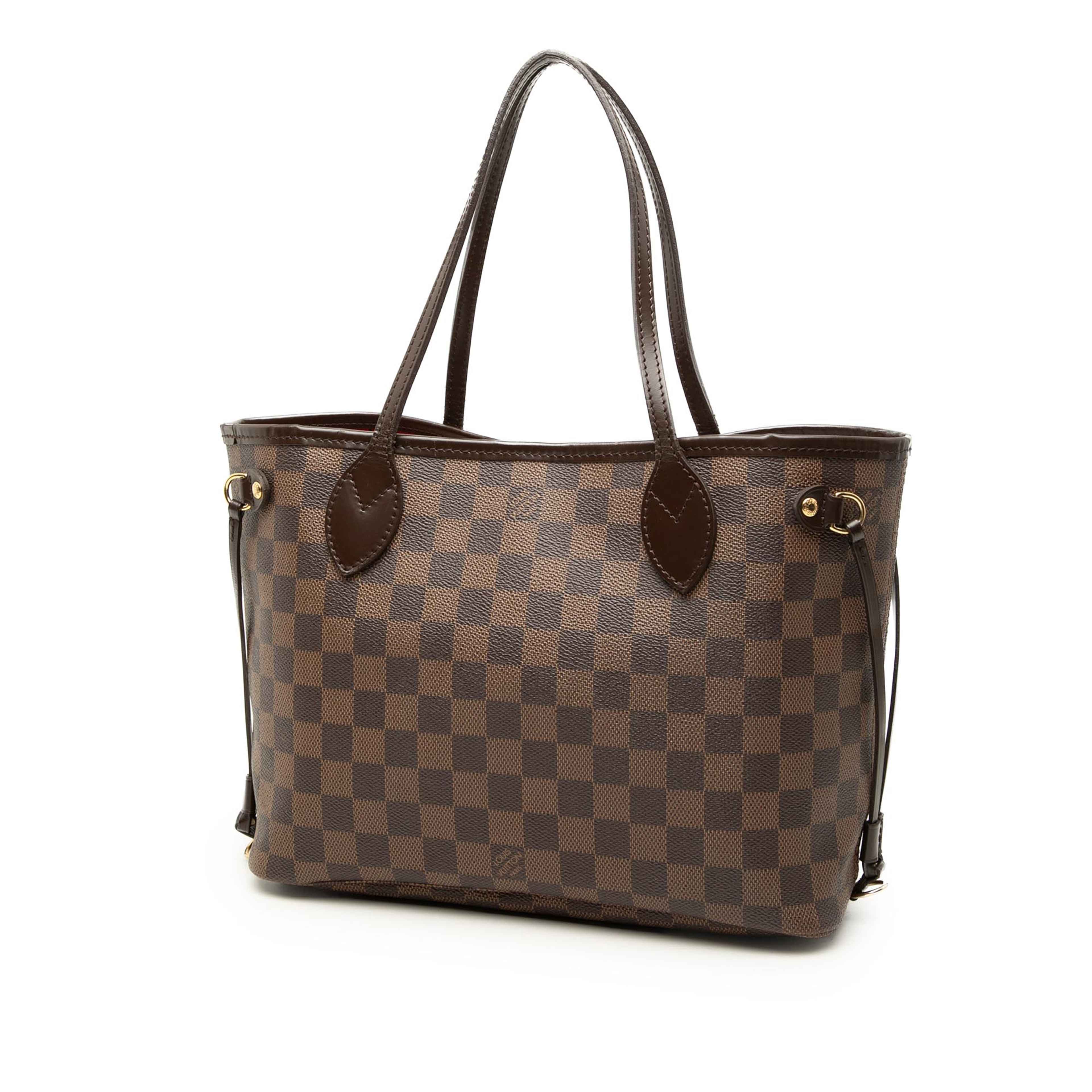 Louis Vuitton Damier Ebene Neverfull Pm, från Luxclusif, i färgen brun. Klicka för att öppna bilden i stort format