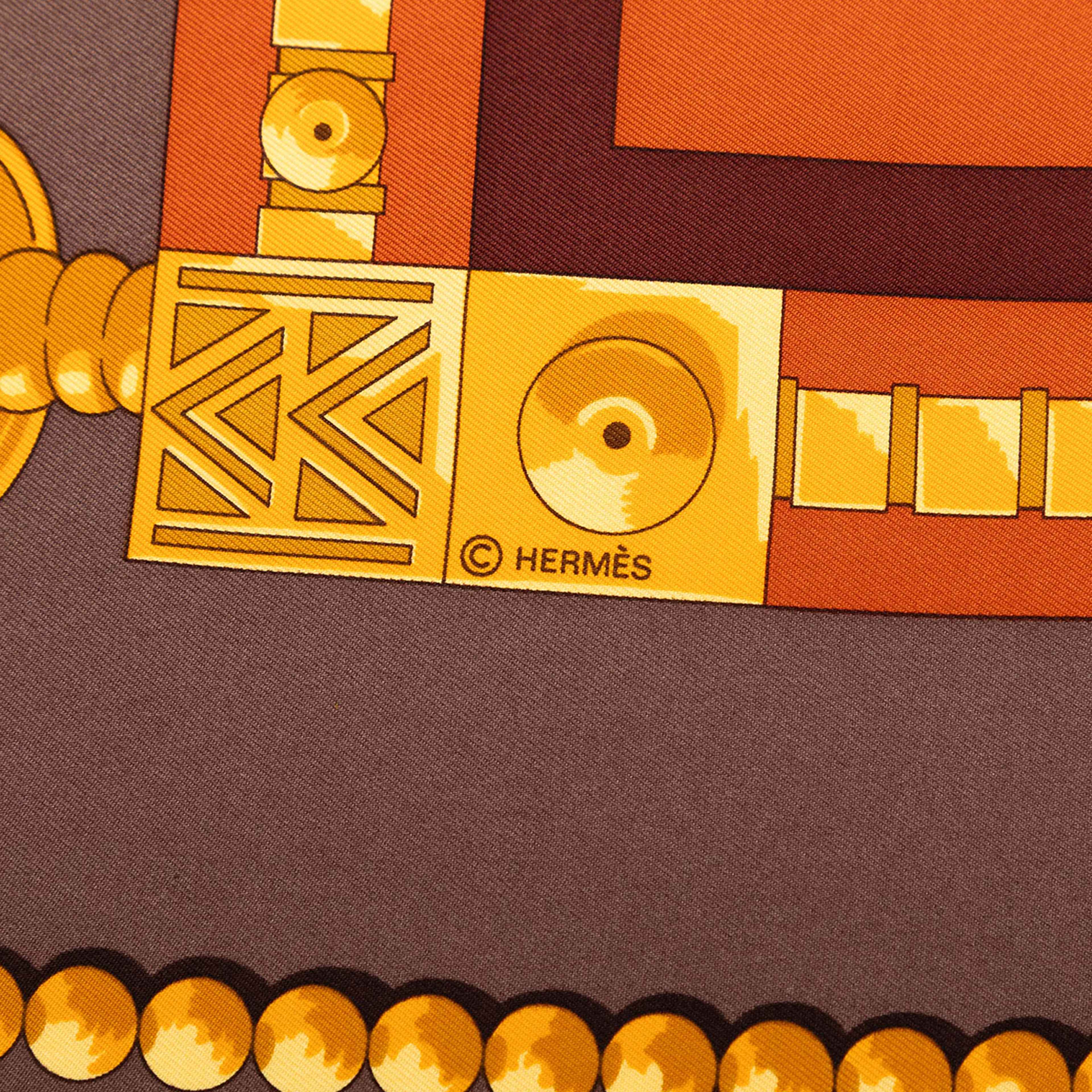 Hermès Cuillers D Afrique Silk Scarf 90, från Luxclusif, i färgen orange. Klicka för att öppna bilden i stort format