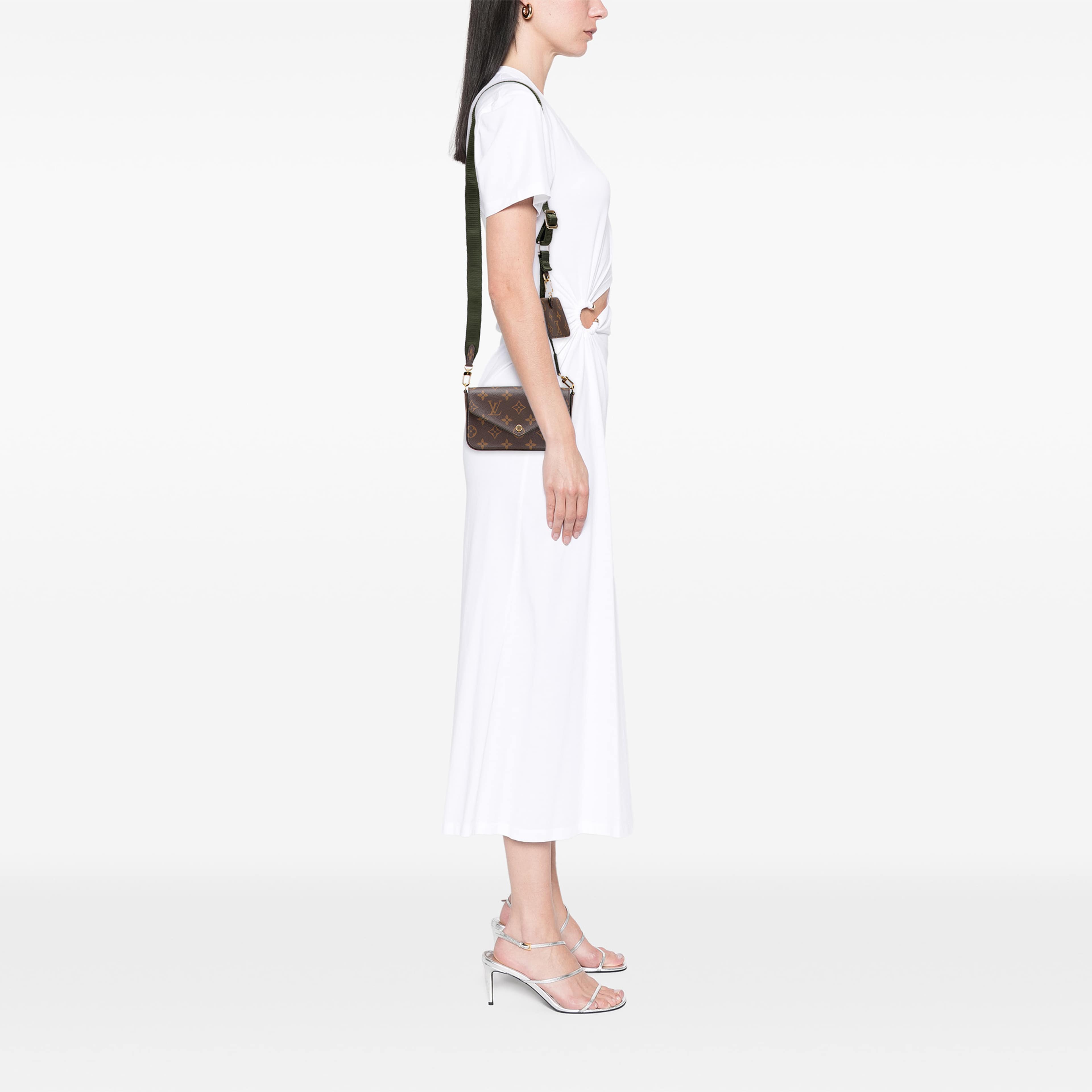 Louis Vuitton Monogram Felicie Strap And Go, från Luxclusif, i färgen brun. Klicka för att öppna bilden i stort format