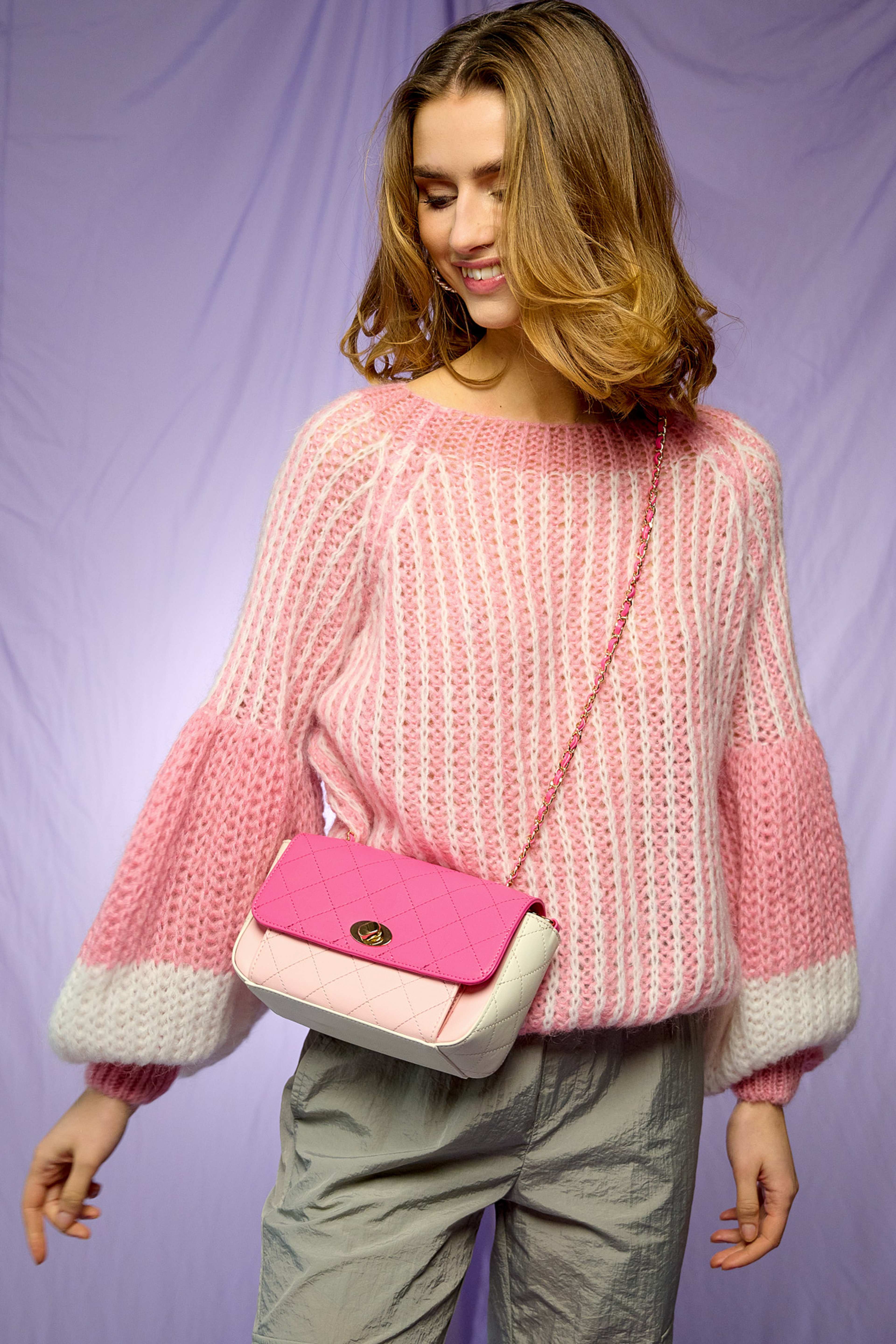 Liana Knit Sweater - White/rose