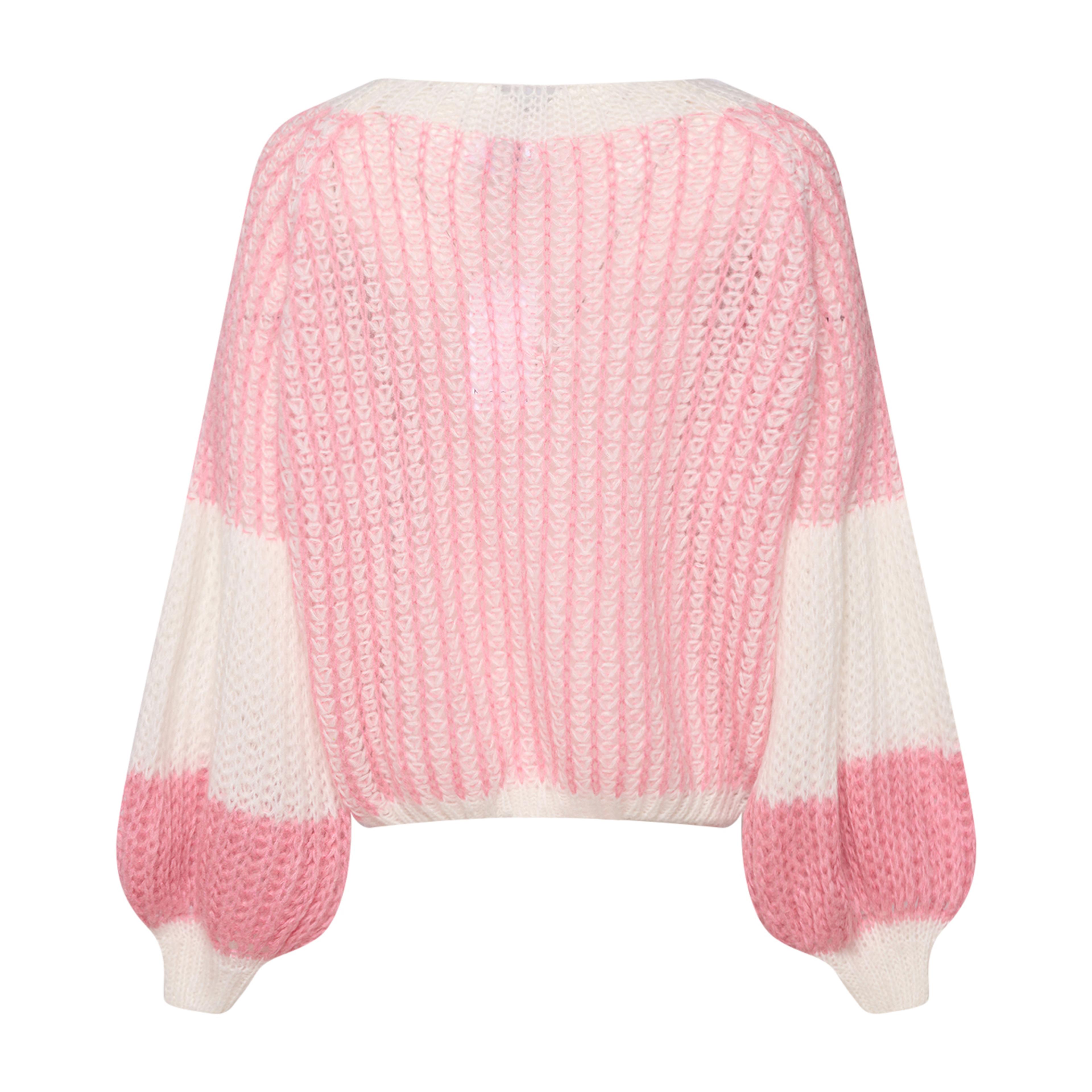 Liana Knit Sweater - White/rose