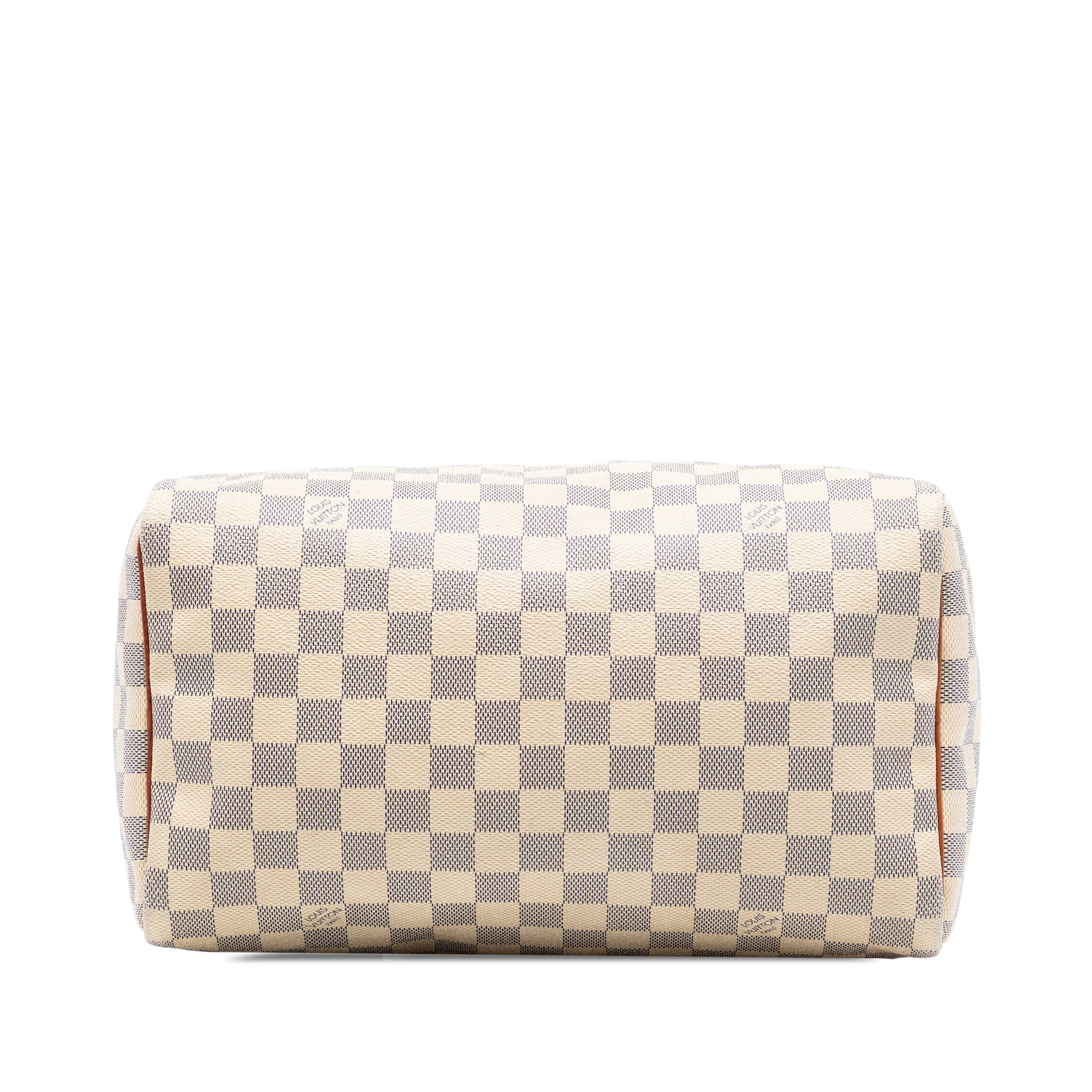 Louis Vuitton Damier Azur Speedy 30, från Luxclusif, i färgen white. Klicka för att öppna bilden i stort format