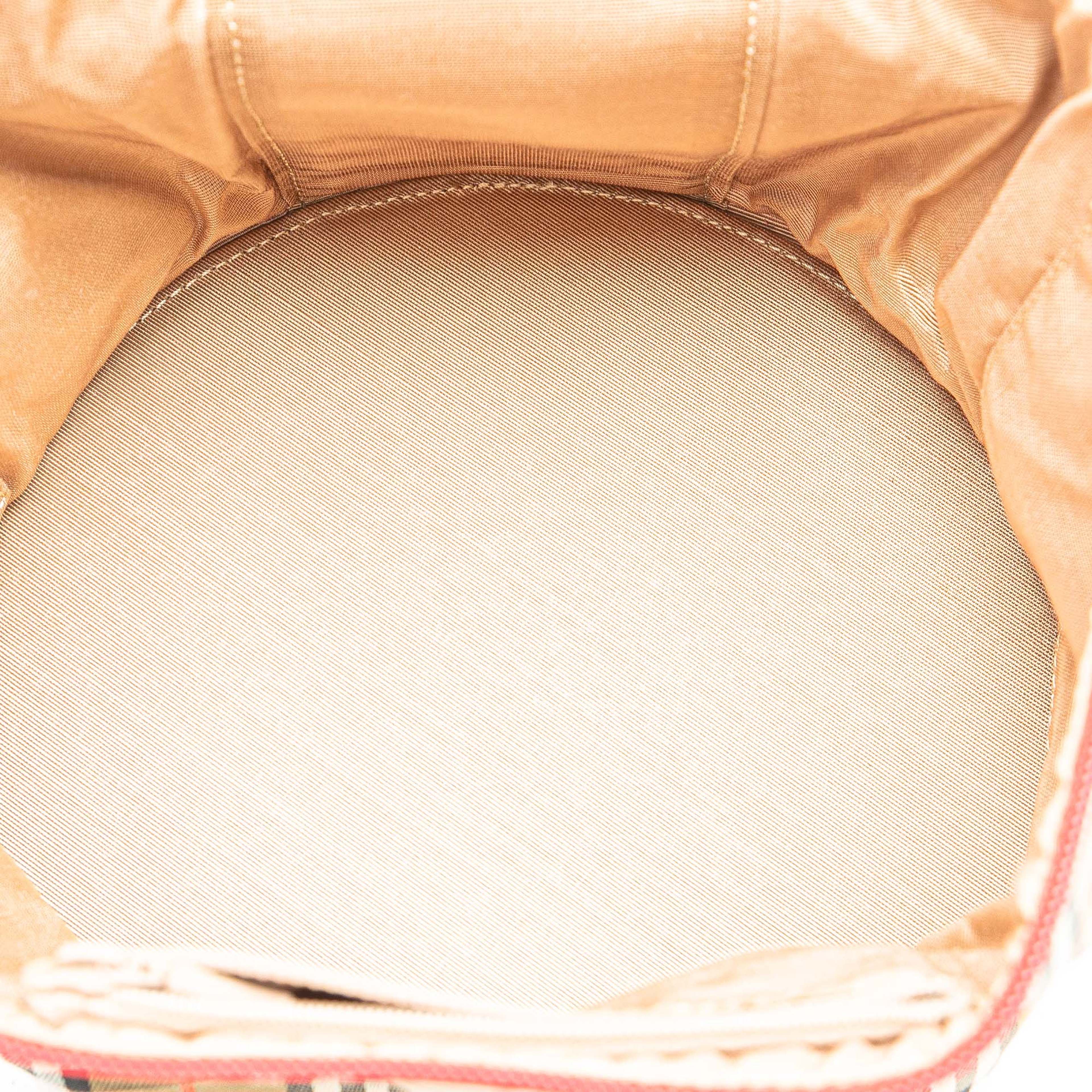 Burberry Haymarket Check Canvas Vanity Bag, från Luxclusif, i färgen beige. Klicka för att öppna bilden i stort format